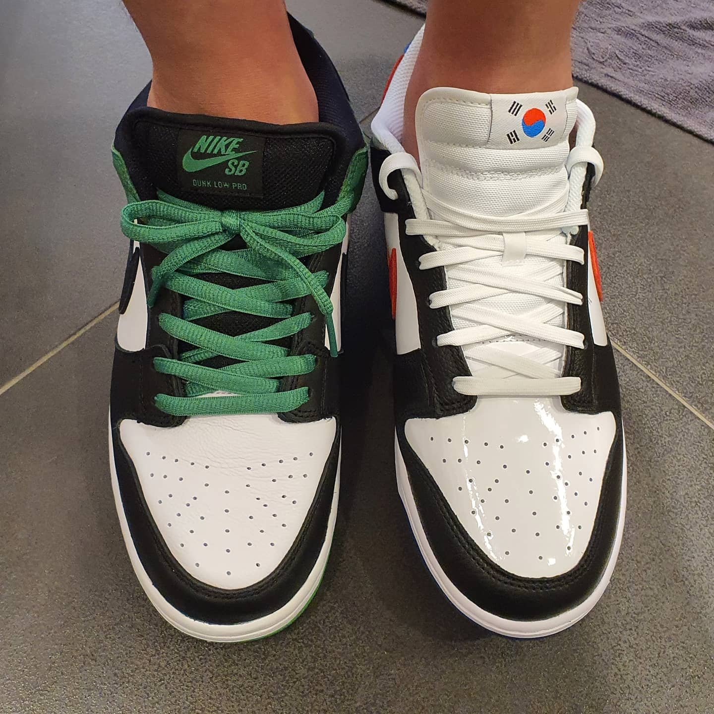 Nike Dunk Low SE Seoul, Nike SB Dunk Low Pro Black and Classic Green 착용 스타일 - 1