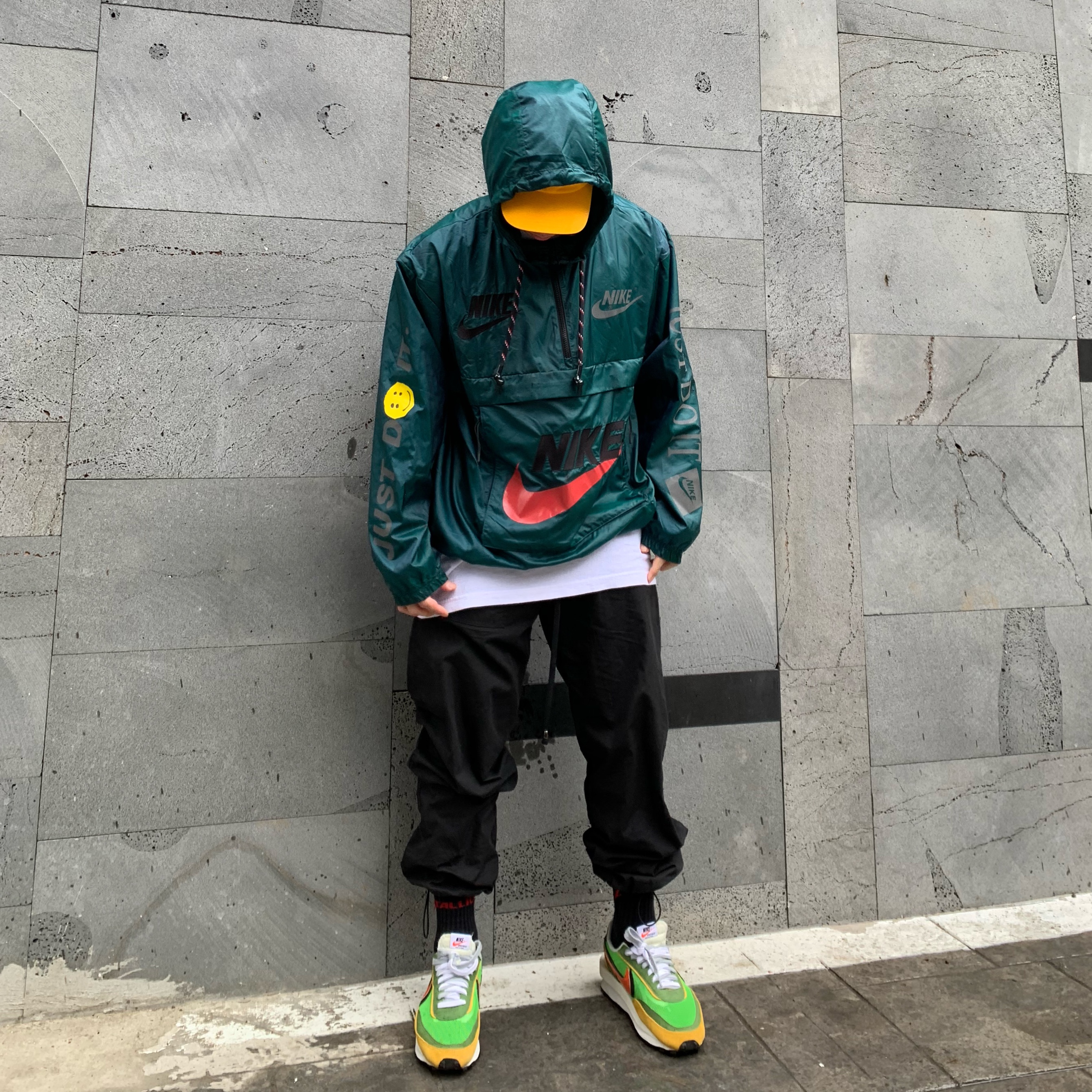 Nike x Sacai LDWaffle Green Multi, Nike x Cactus Plant Flea Market Anorak Teal 착용 스타일