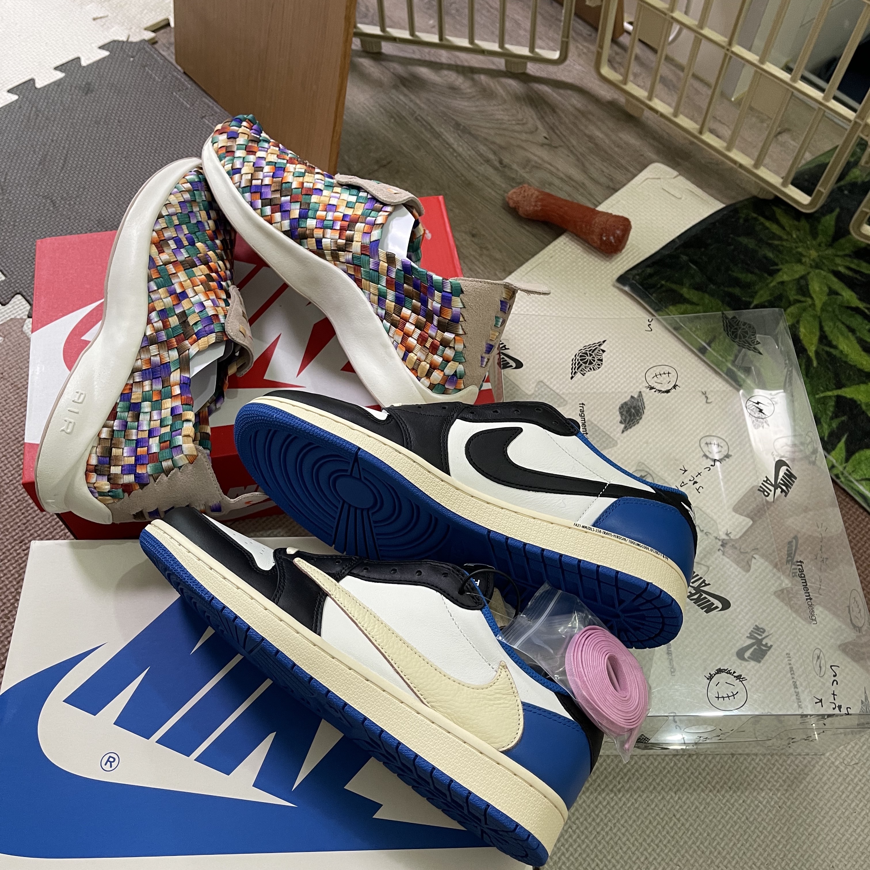 Jordan 1 x Travis Scott x Fragment Retro Low OG SP Military Blue 착용 스타일