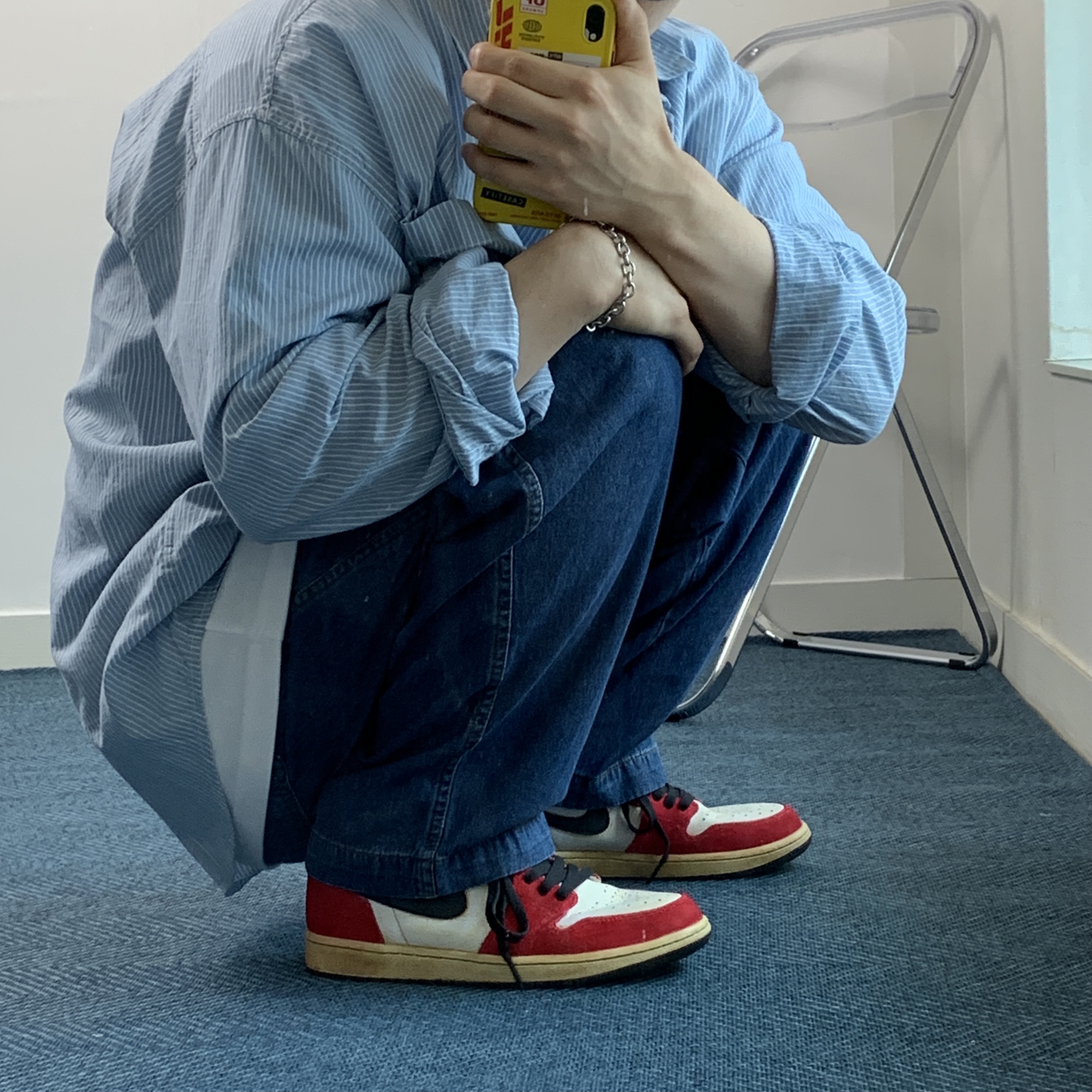 Jordan 1 Retro High OG Light Fusion Red 착용 스타일