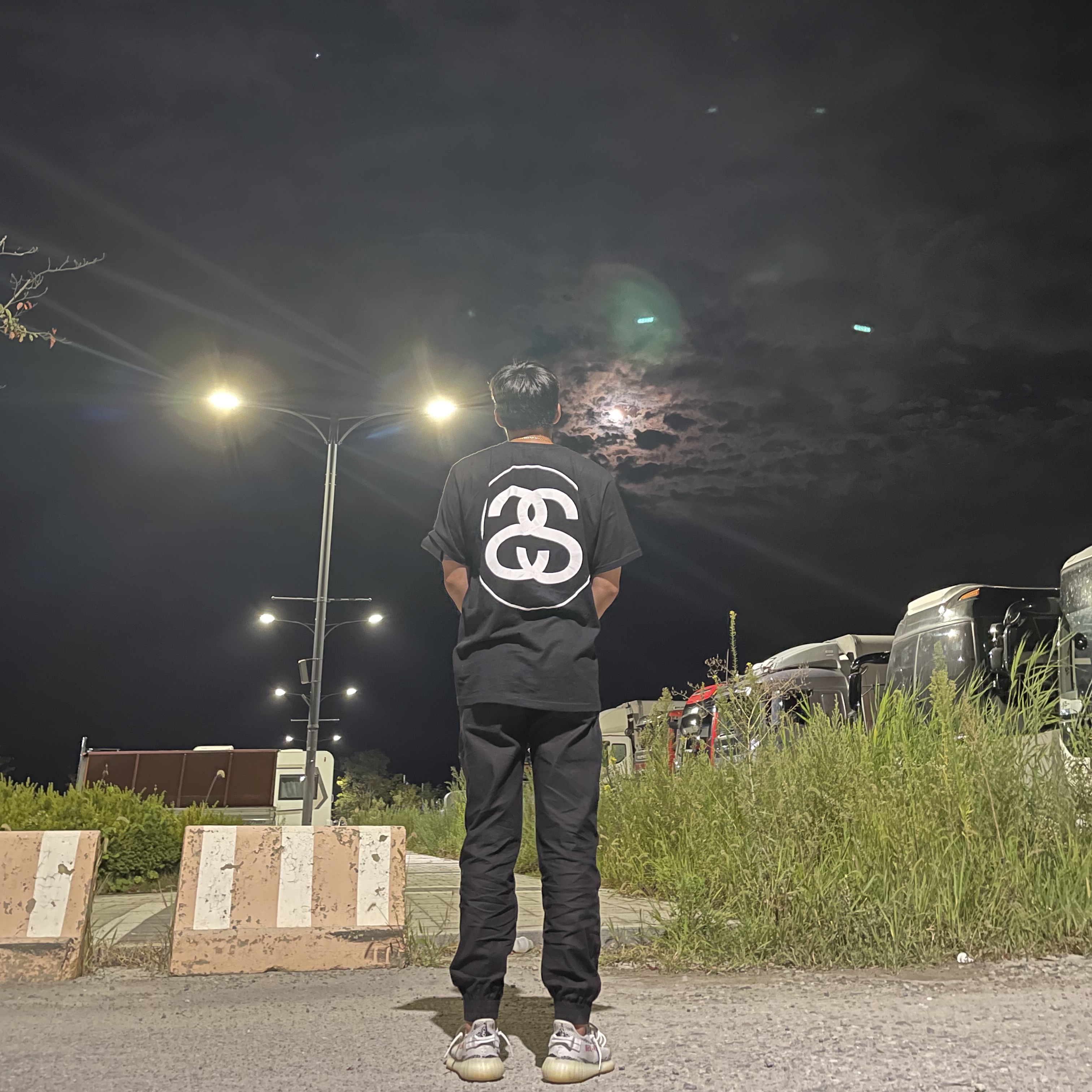 Stussy Big Link T-Shirt Black, Adidas Yeezy Boost 350 V2 Zebra 2017/2019/2020 착용 스타일