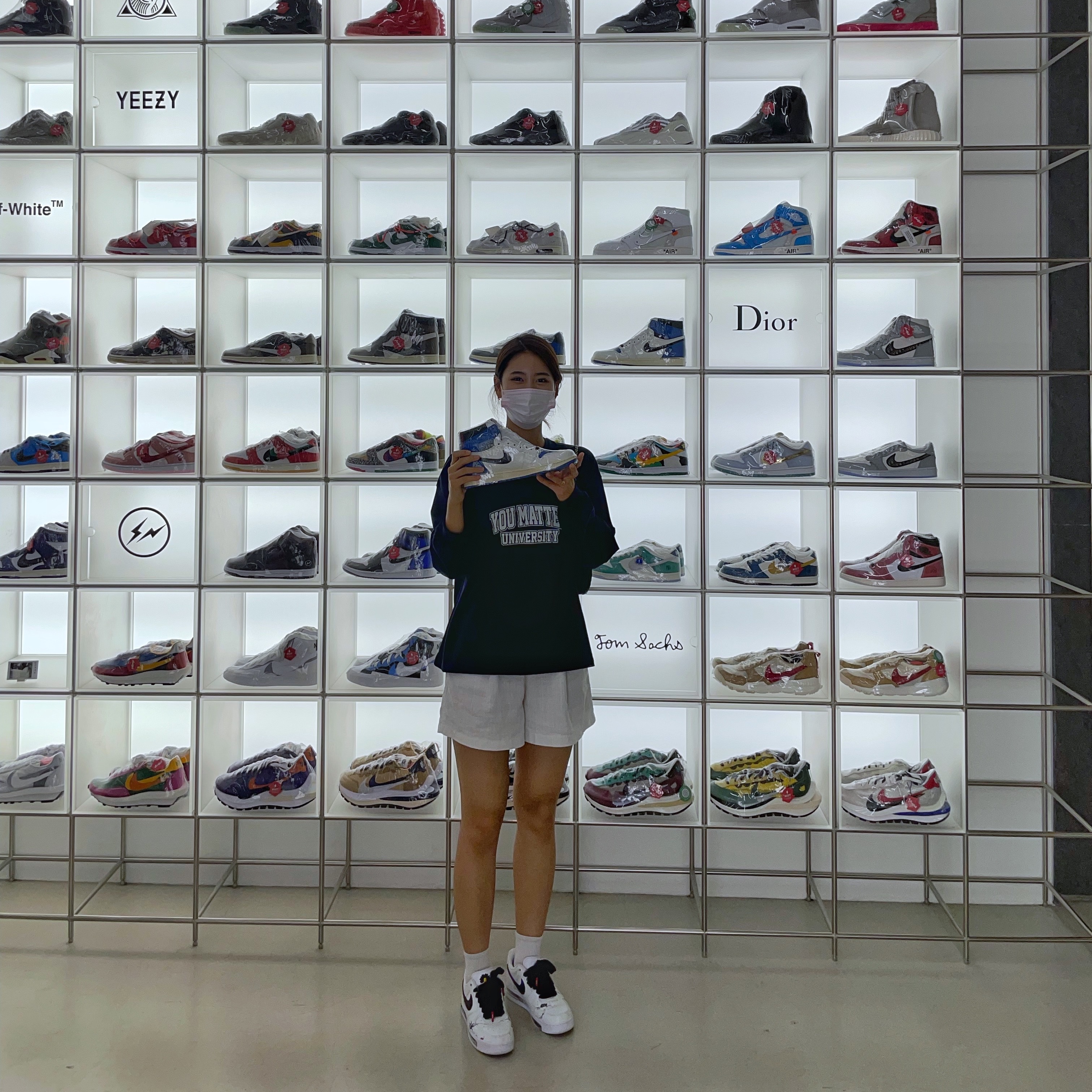 Nike x Peaceminusone Air Force 1 Low Para-Noise 2.0, Jordan 1 x Travis Scott x Fragment Retro Low OG SP Military Blue 착용 스타일 - 2