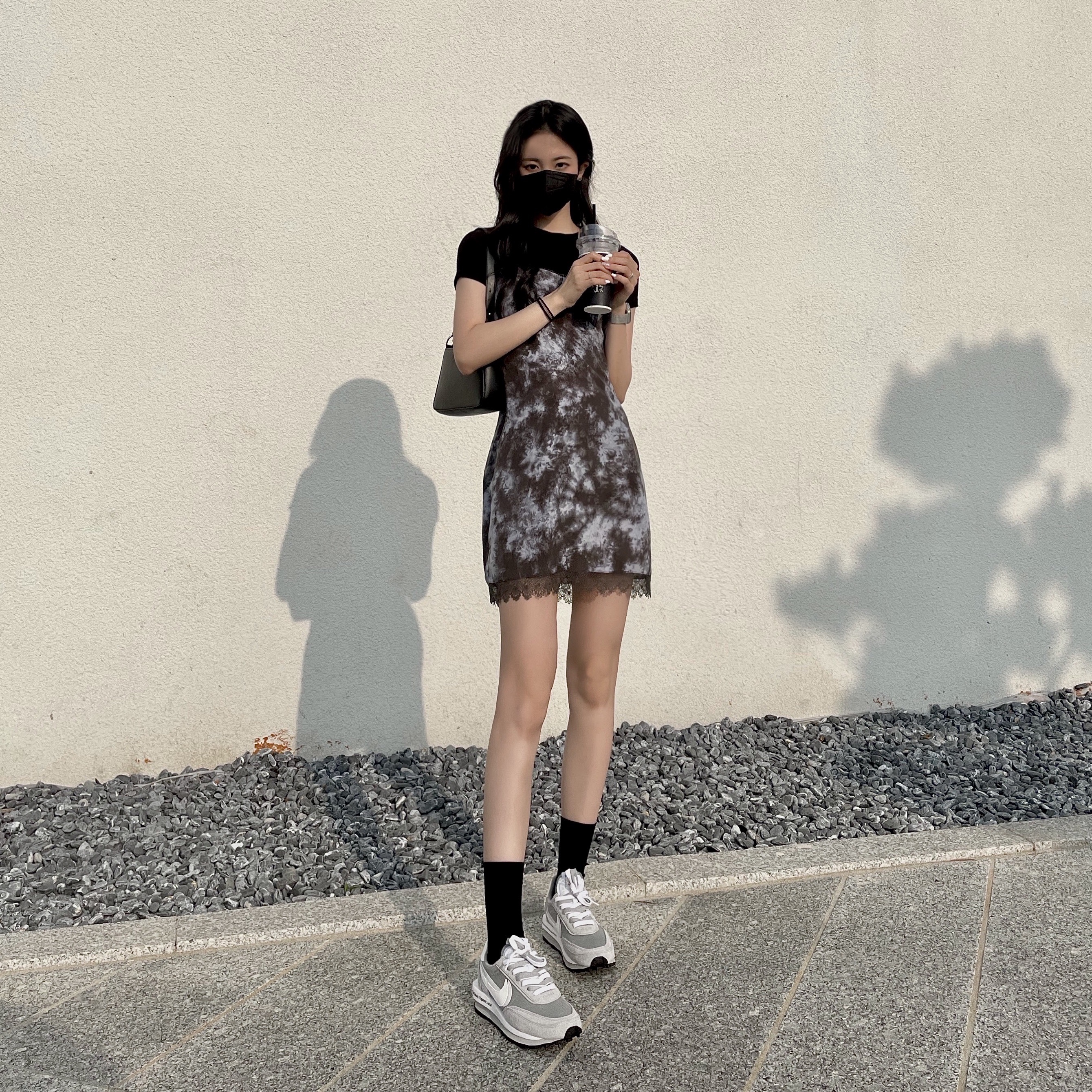 Nike x Sacai x Fragment LDWaffle Light Smoke Grey 착용 스타일 - 1