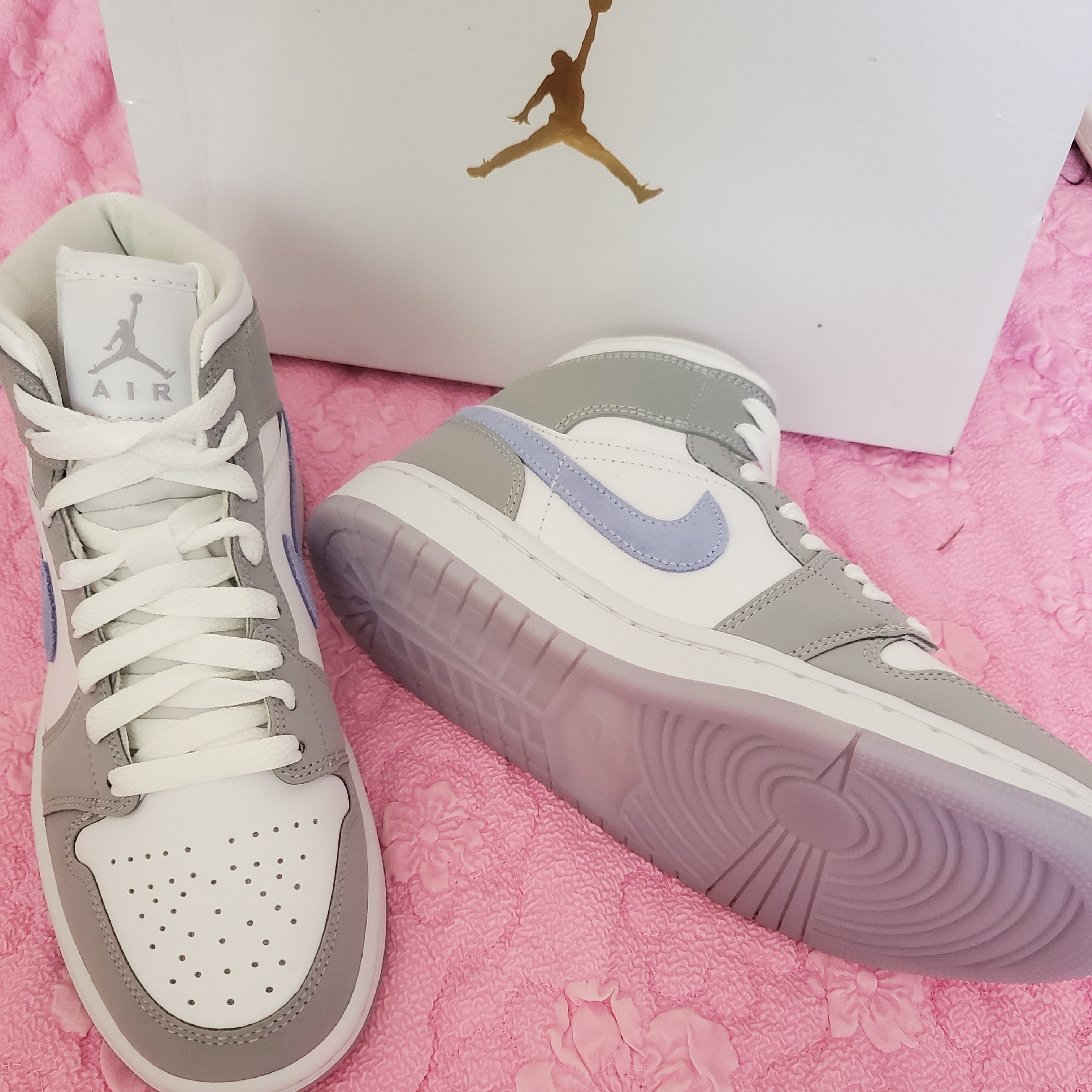 (W) Jordan 1 Mid Wolf Grey 착용 스타일