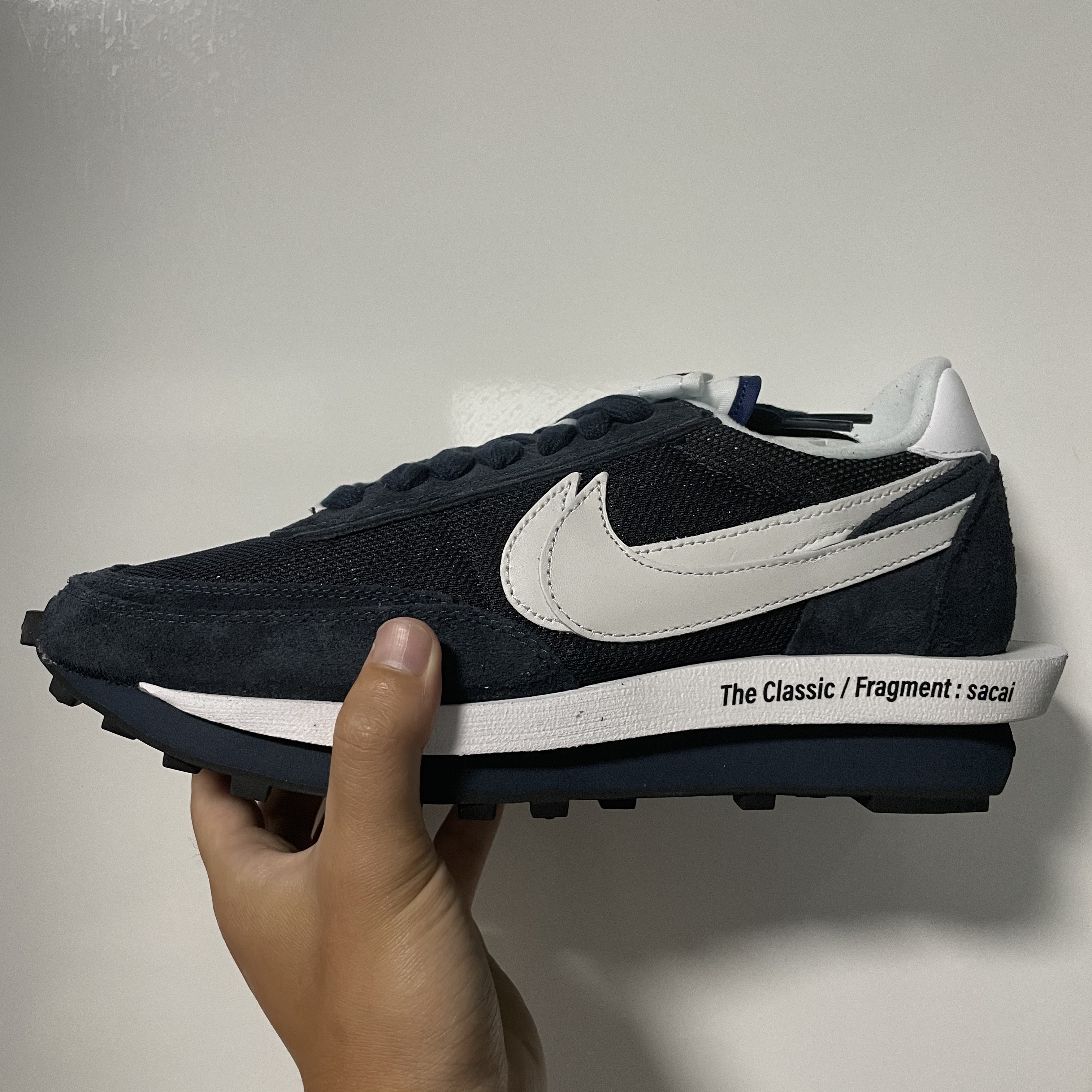 Nike Dunk Low SE Seoul, Nike x Sacai x Fragment LDWaffle Blackened Blue 착용 스타일 - 3