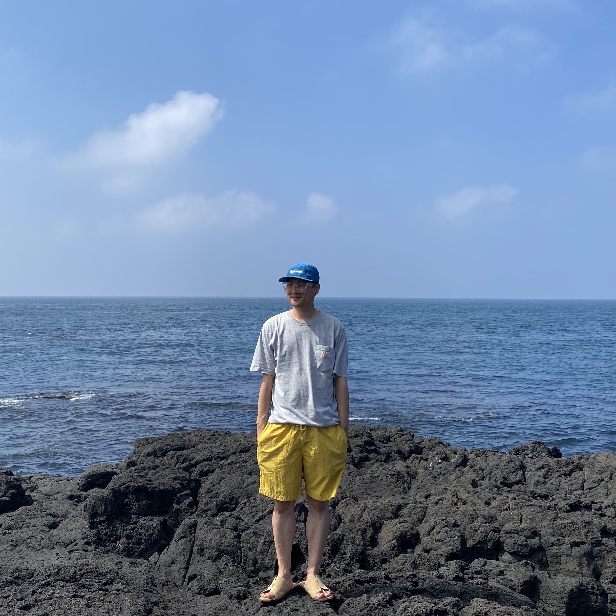Supreme Reflective Camp Cap Blue - 20SS 착용 스타일 - 1