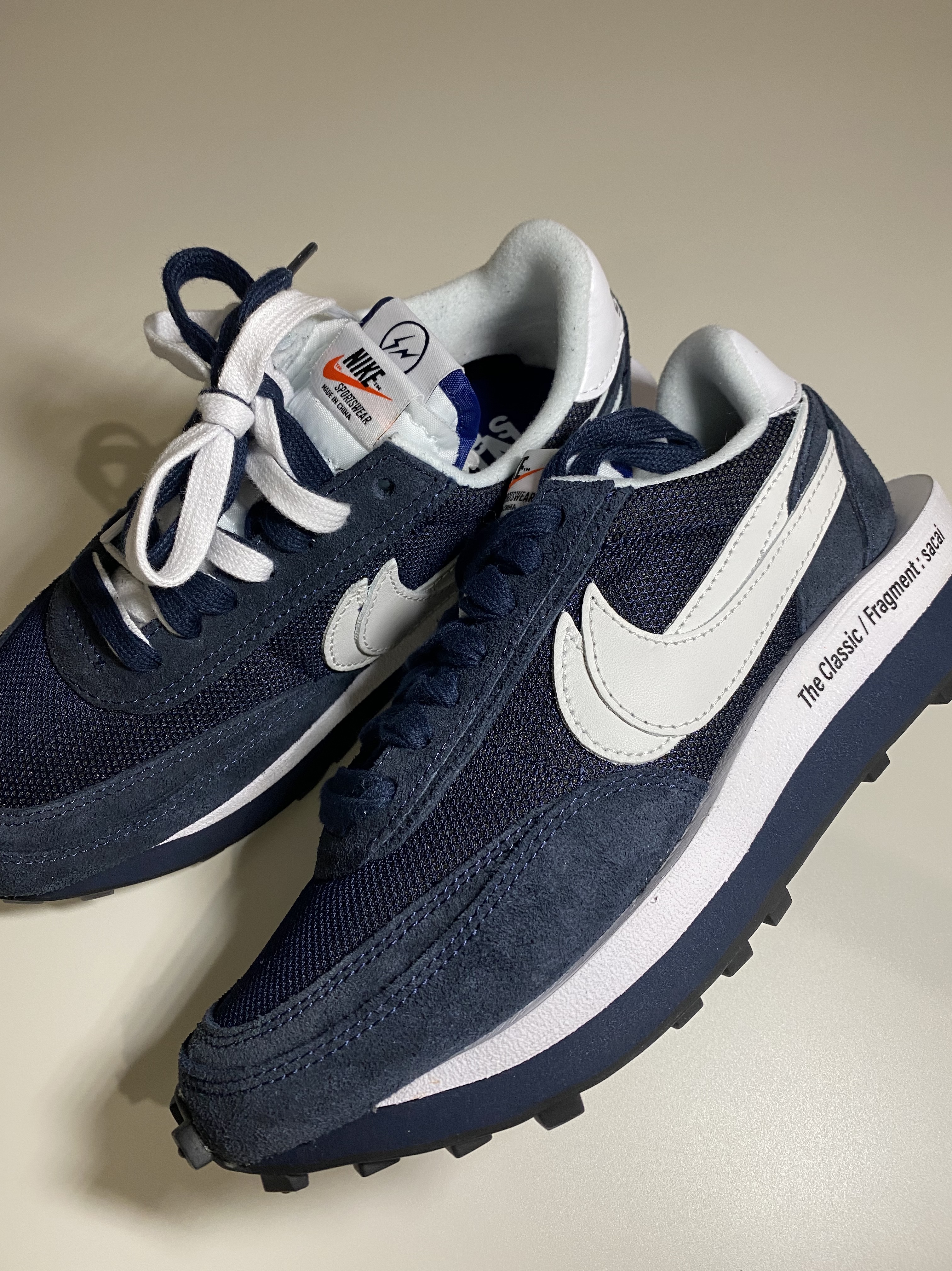 Nike x Sacai x Fragment LDWaffle Blackened Blue 착용 스타일 - 4