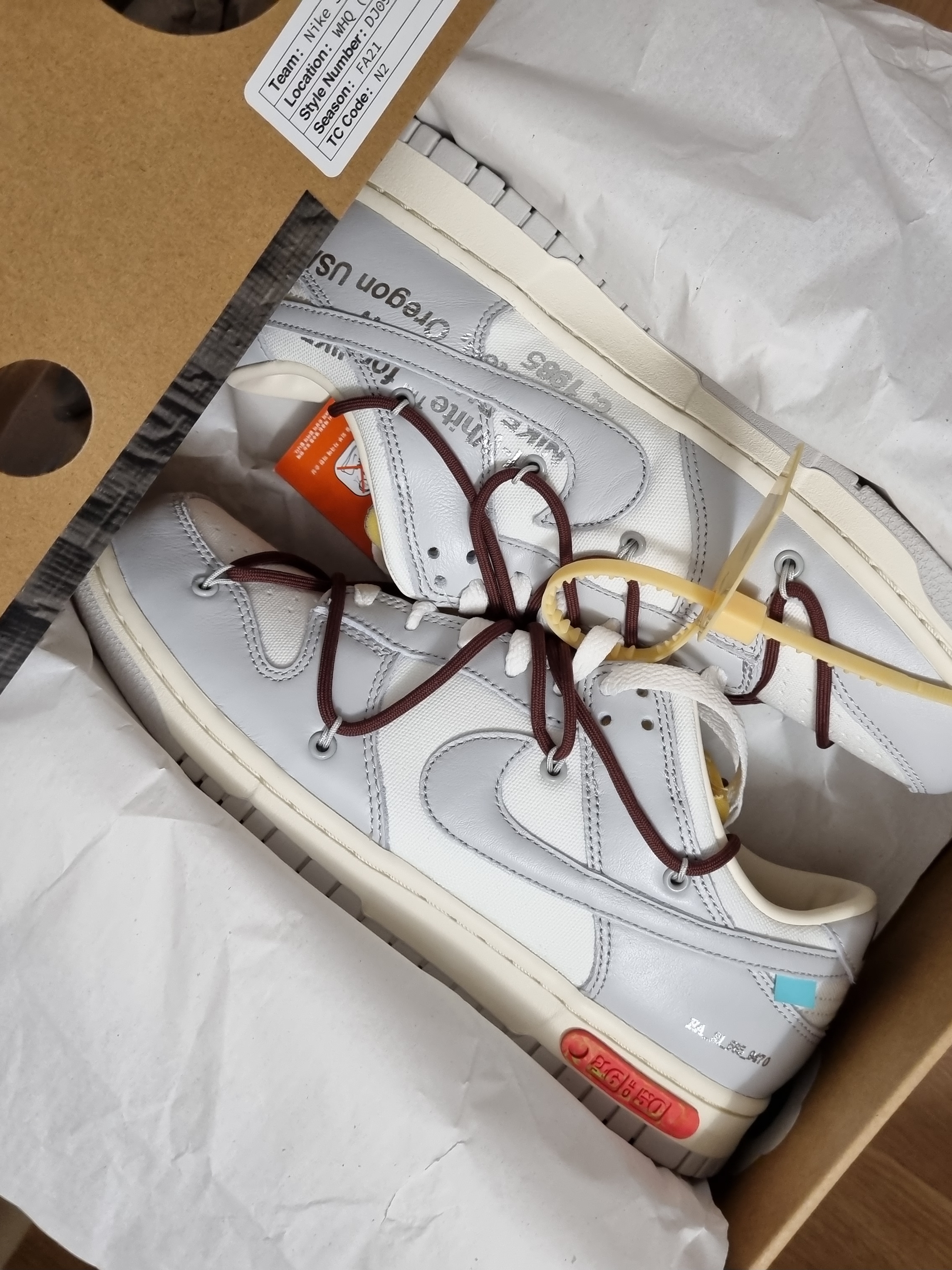 Nike x Off-White Dunk Low The 50 - Lot 46 착용 스타일 - 5