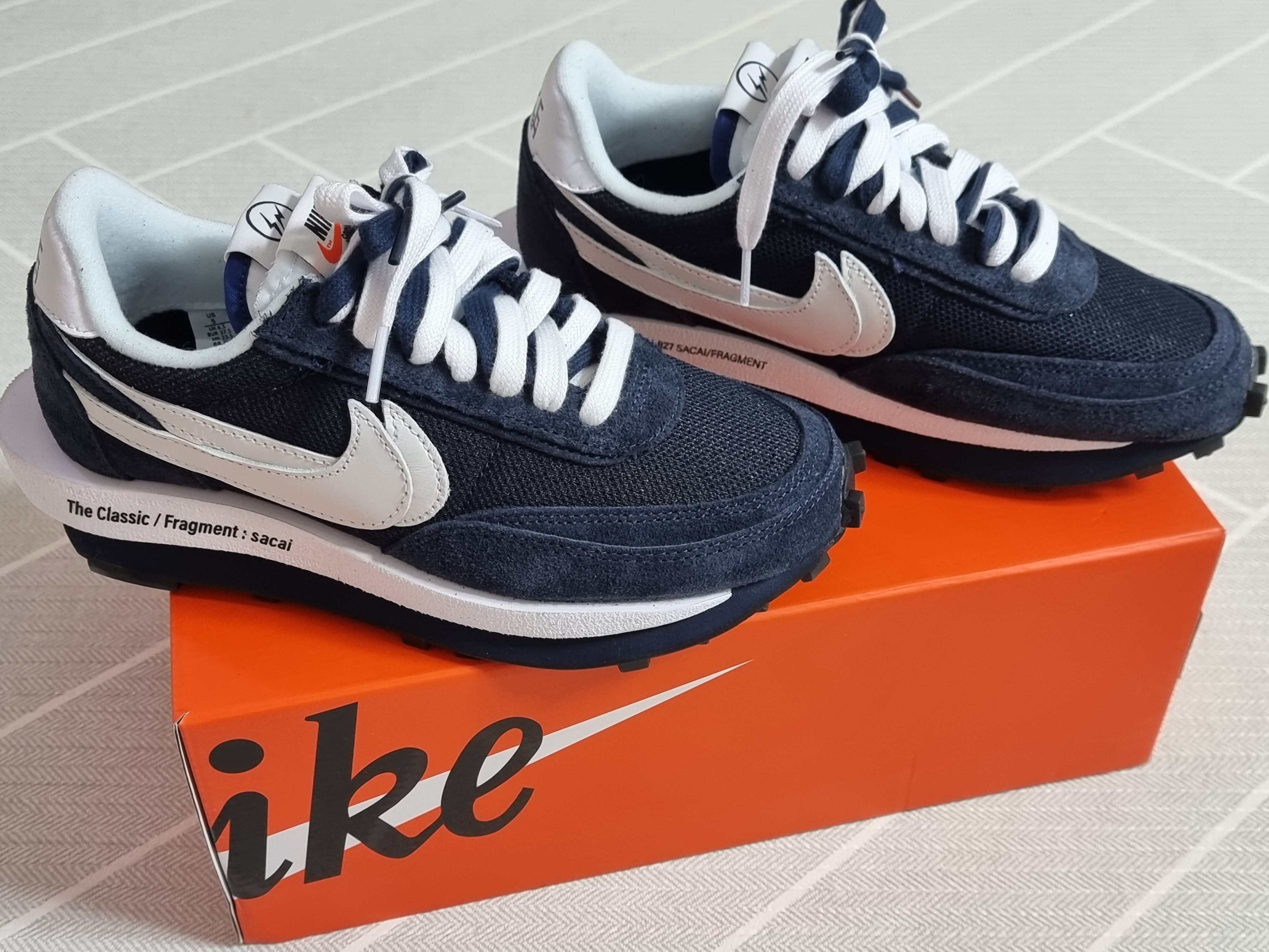 Nike x Sacai x Fragment LDWaffle Blackened Blue 착용 스타일 - 3