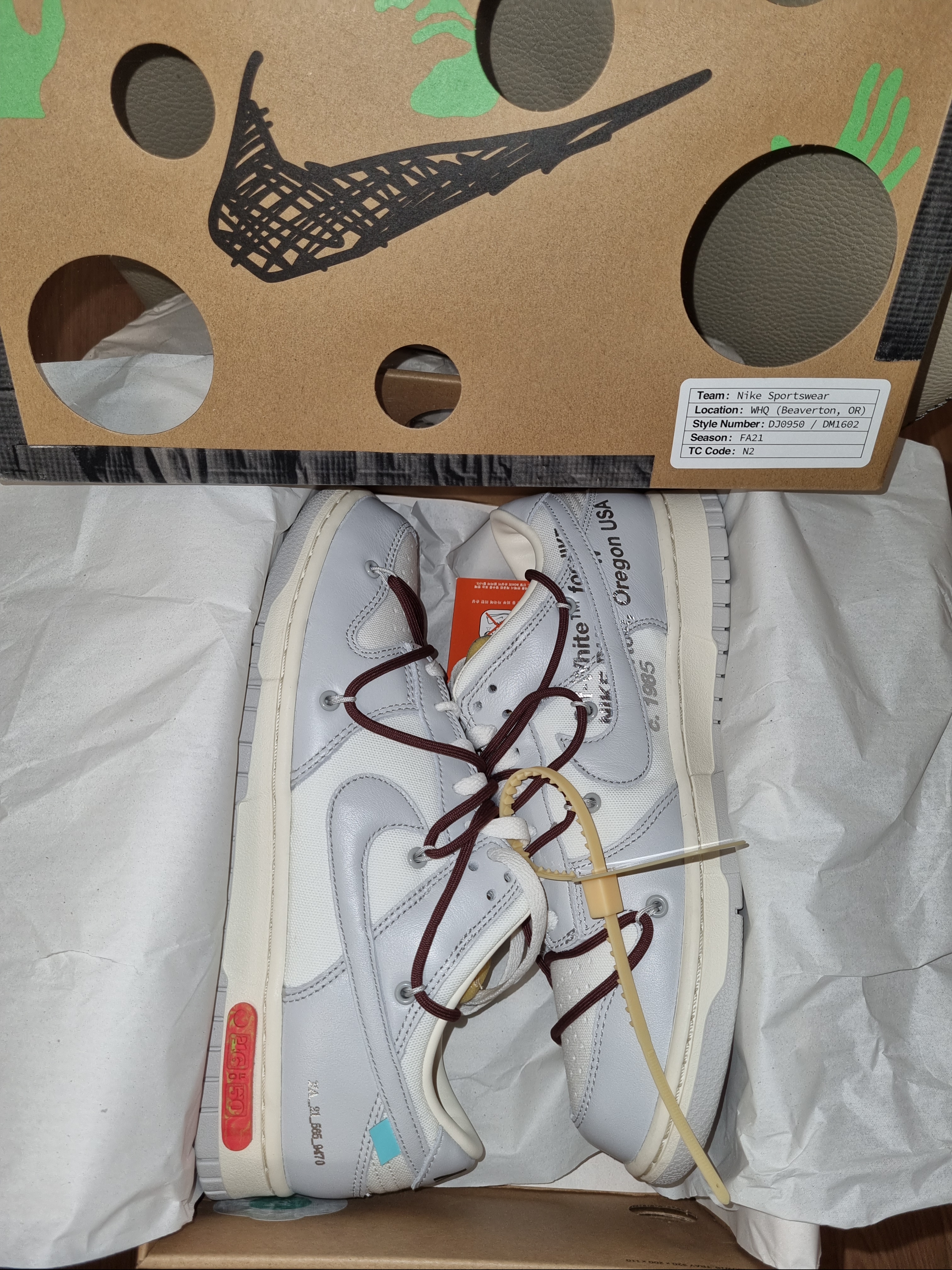 Nike x Off-White Dunk Low The 50 - Lot 46 착용 스타일 - 3