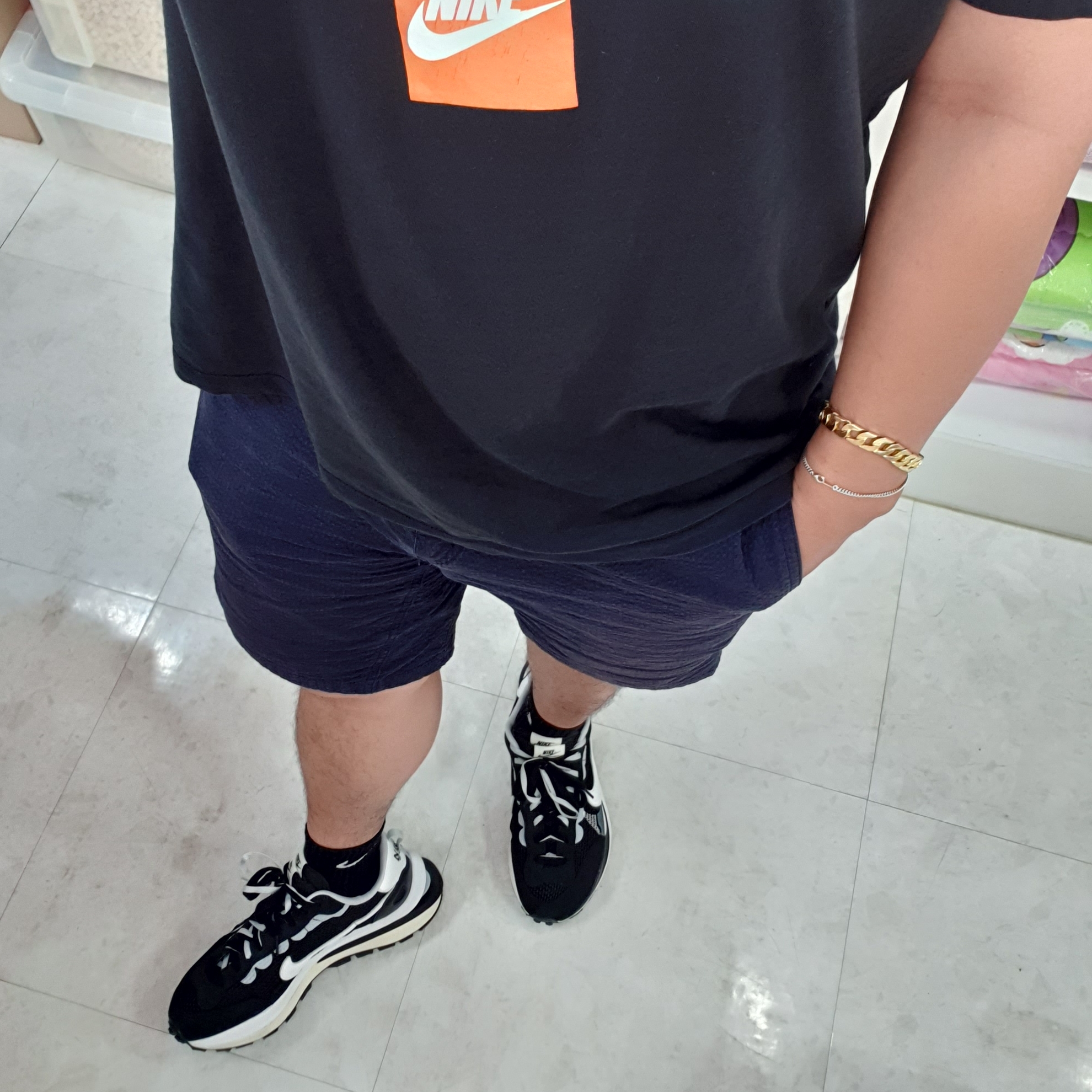 Nike x Sacai VaporWaffle Black White 착용 스타일