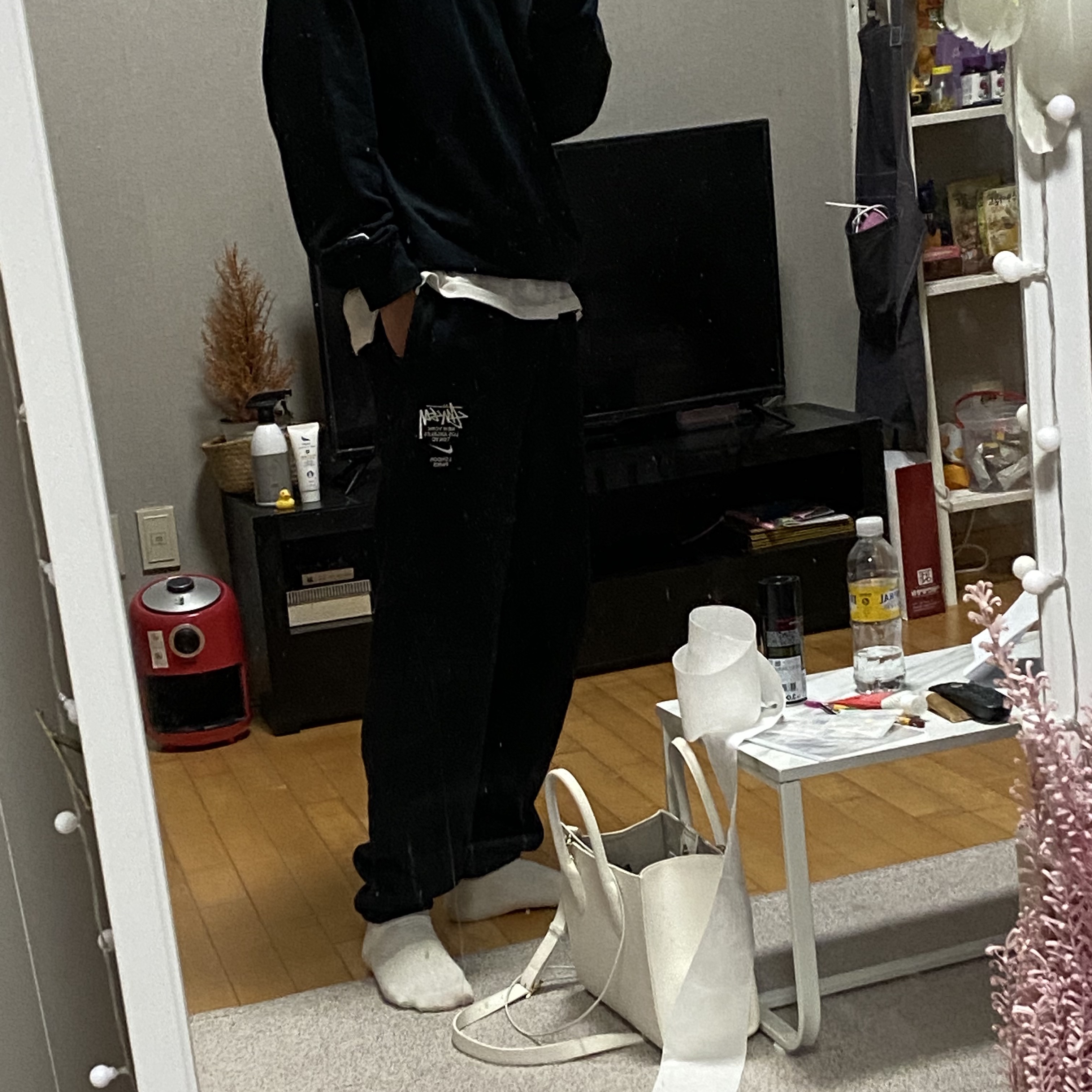 Nike x Stussy NRG ZR Fleece Pants Black - US/EU 착용 스타일