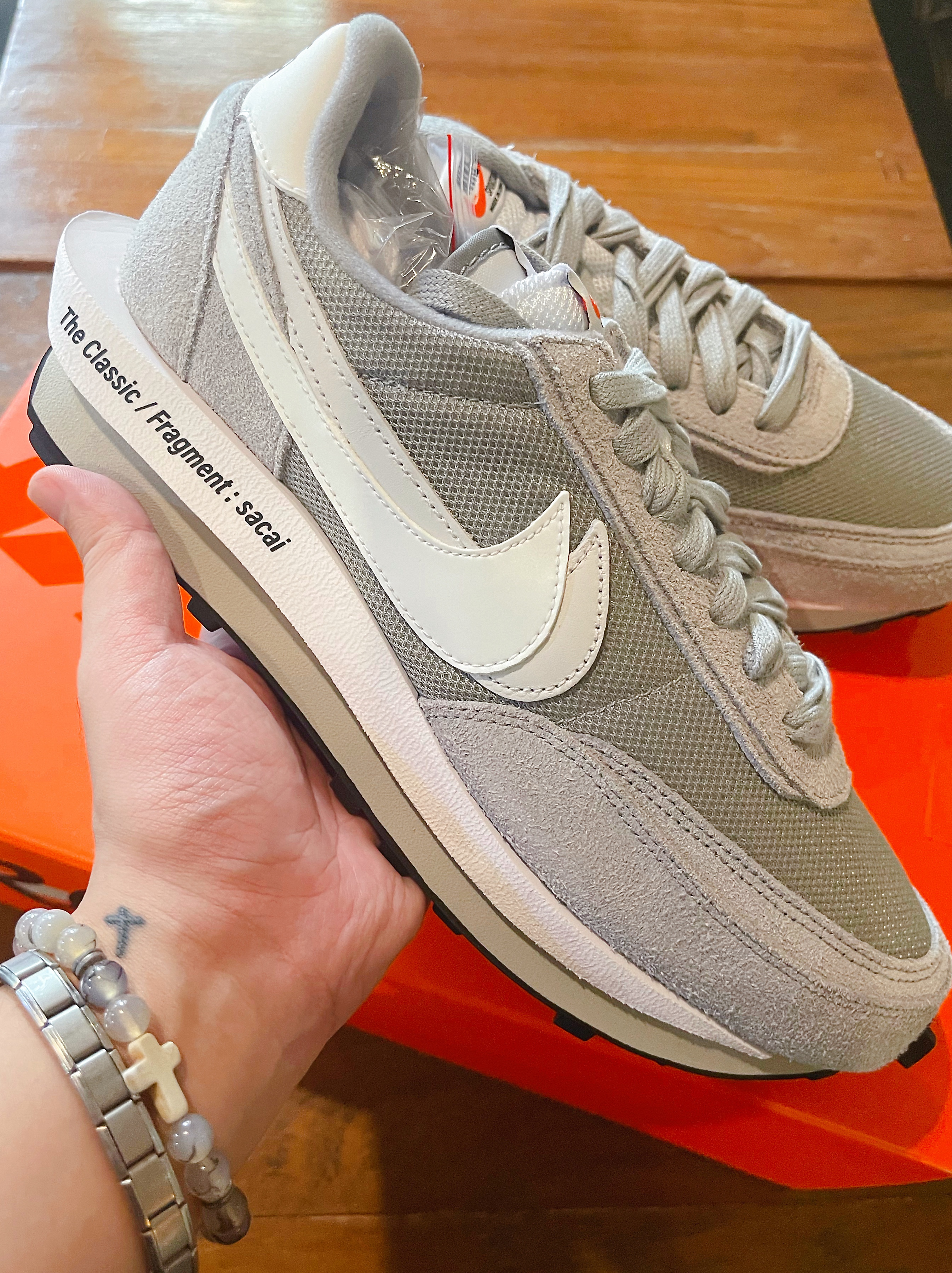 Nike x Sacai x Fragment LDWaffle Light Smoke Grey 착용 스타일