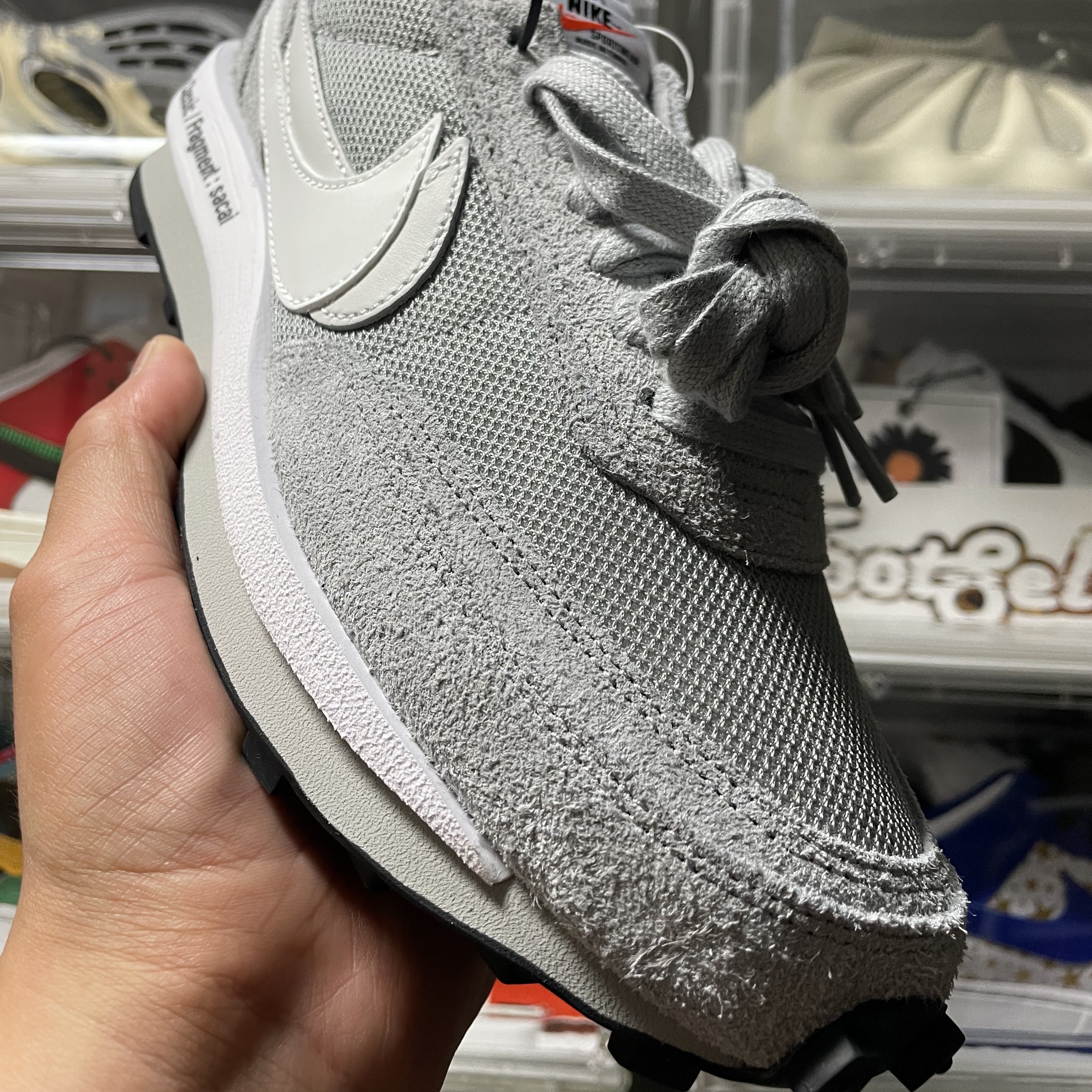 Nike x Sacai x Fragment LDWaffle Light Smoke Grey 착용 스타일 - 2