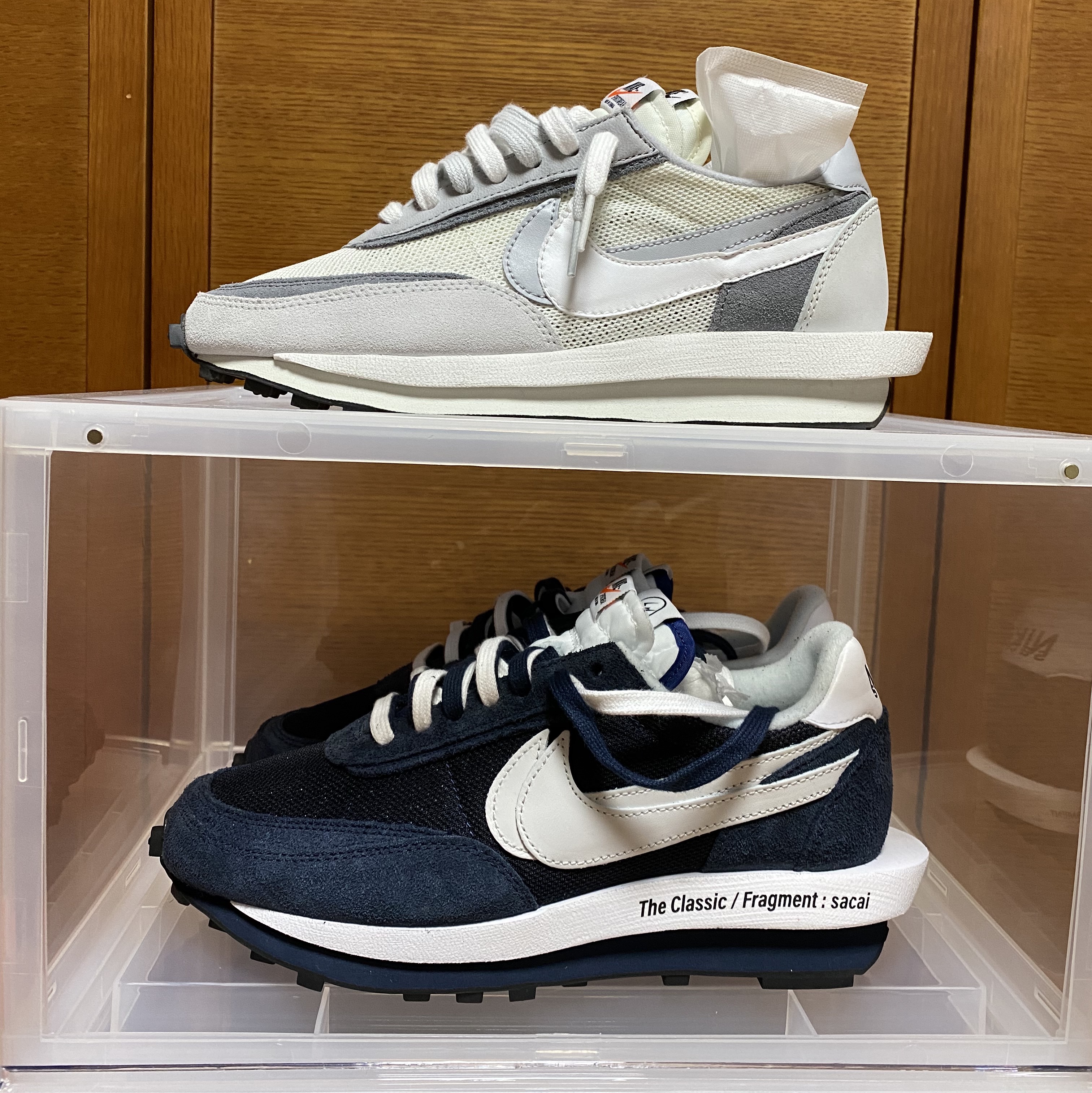 Nike x Sacai x Fragment LDWaffle Blackened Blue, Nike x Sacai LDWaffle Summit White 착용 스타일 - 2