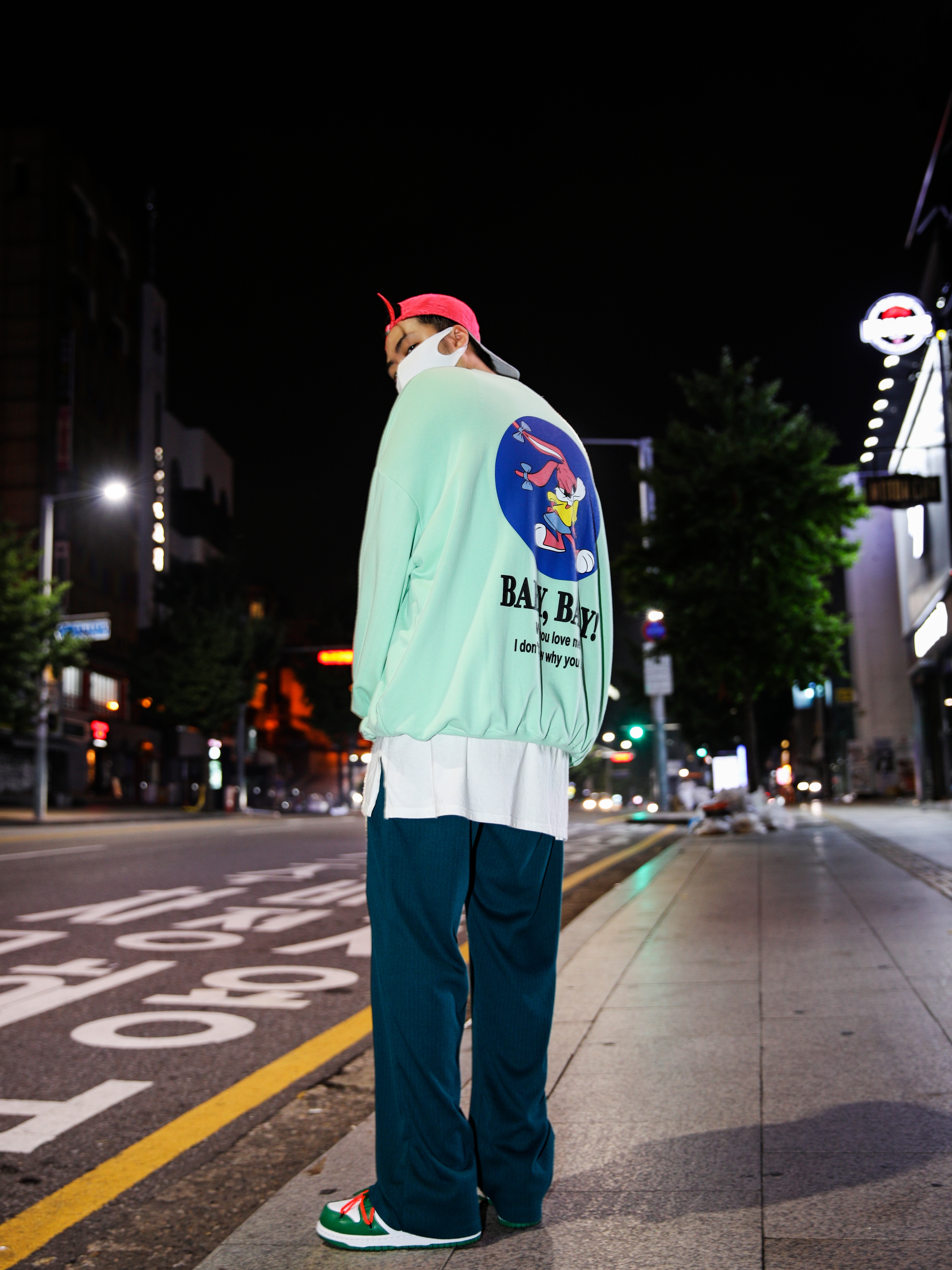 Nike x Off-White Dunk Low Pine Green 착용 스타일