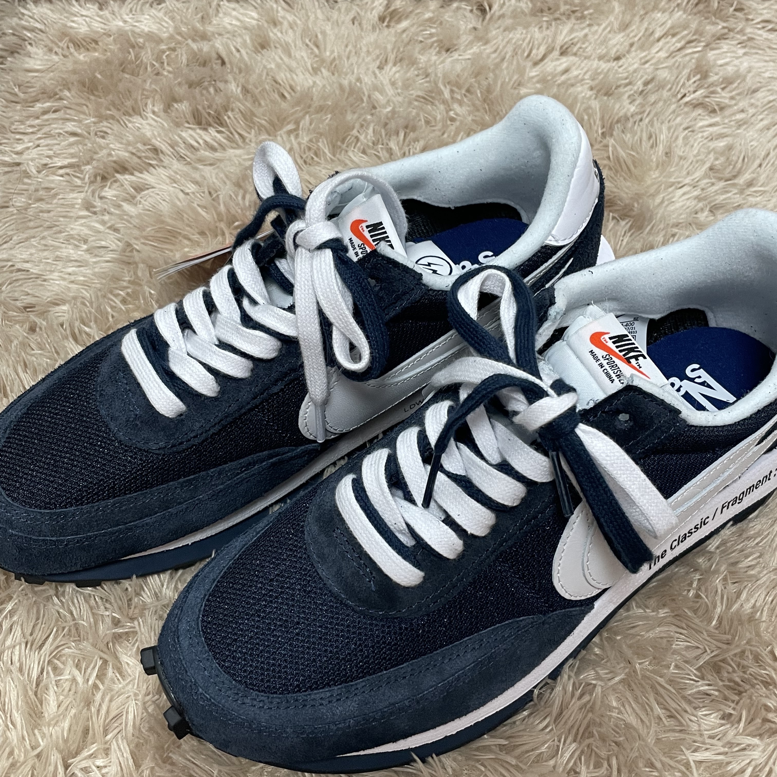 Nike x Sacai x Fragment LDWaffle Blackened Blue 착용 스타일 - 1