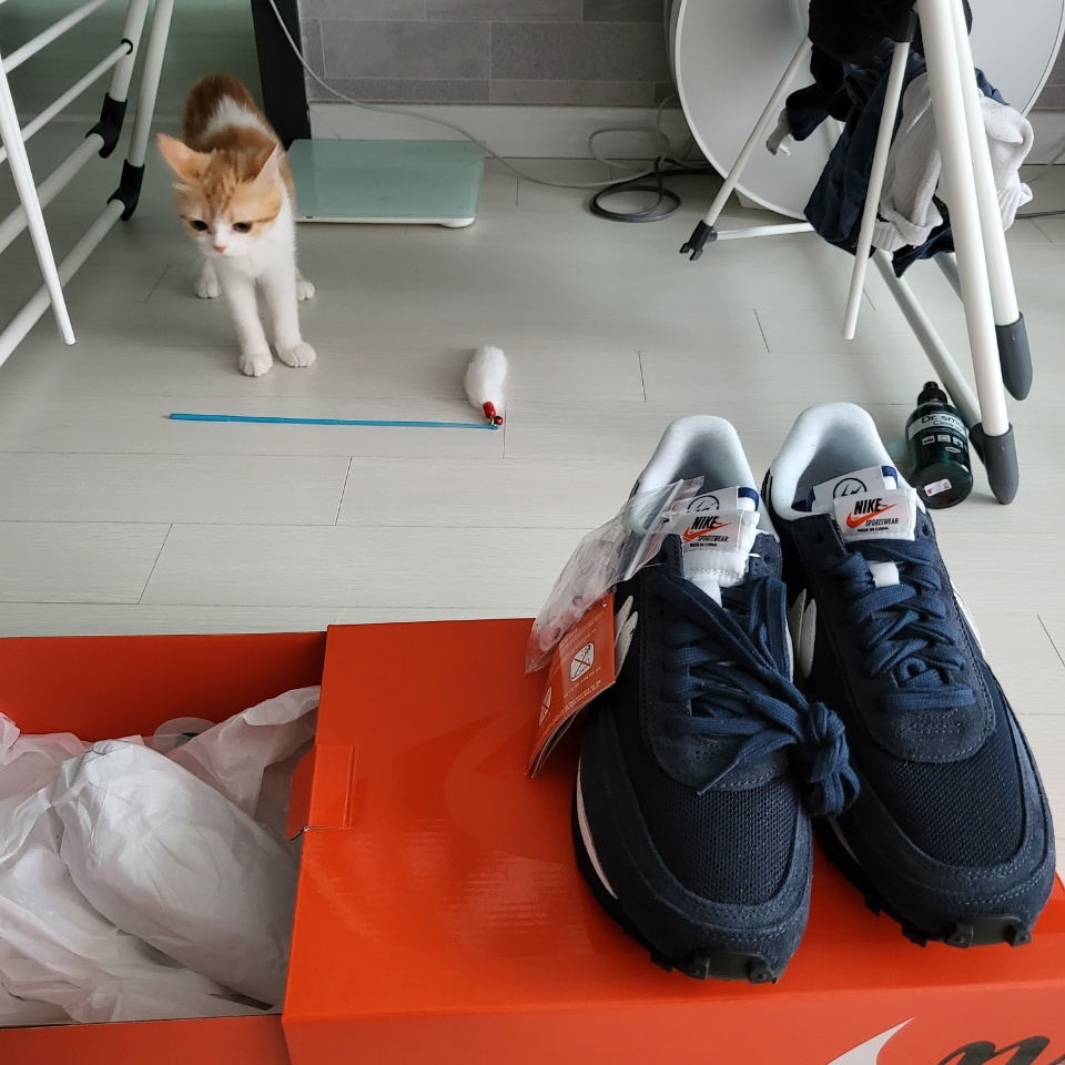 Nike x Sacai x Fragment LDWaffle Blackened Blue 착용 스타일