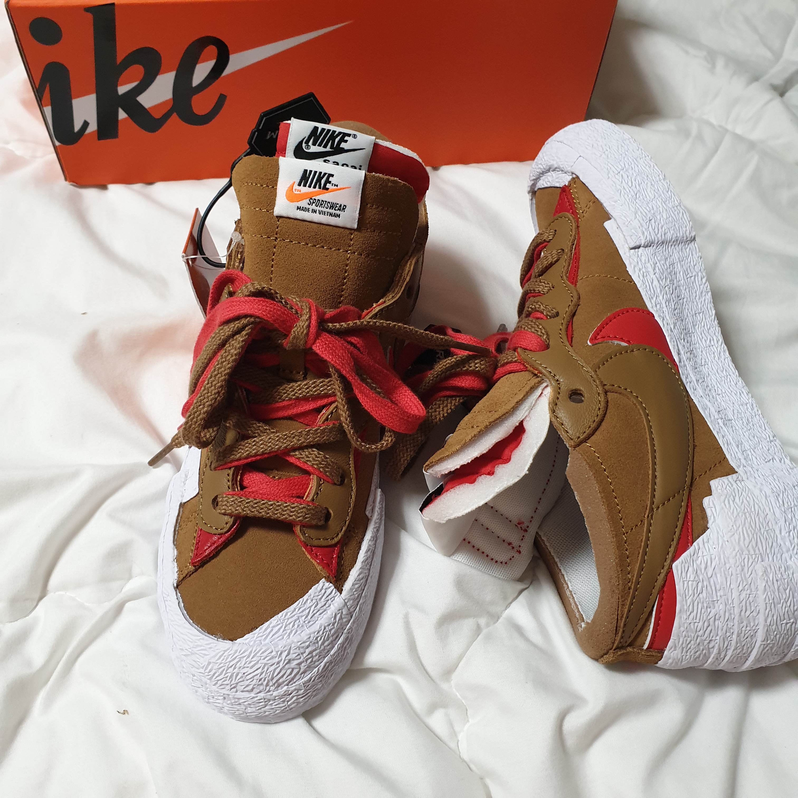 Nike x Sacai Blazer Low British Tan 착용 스타일 - 1