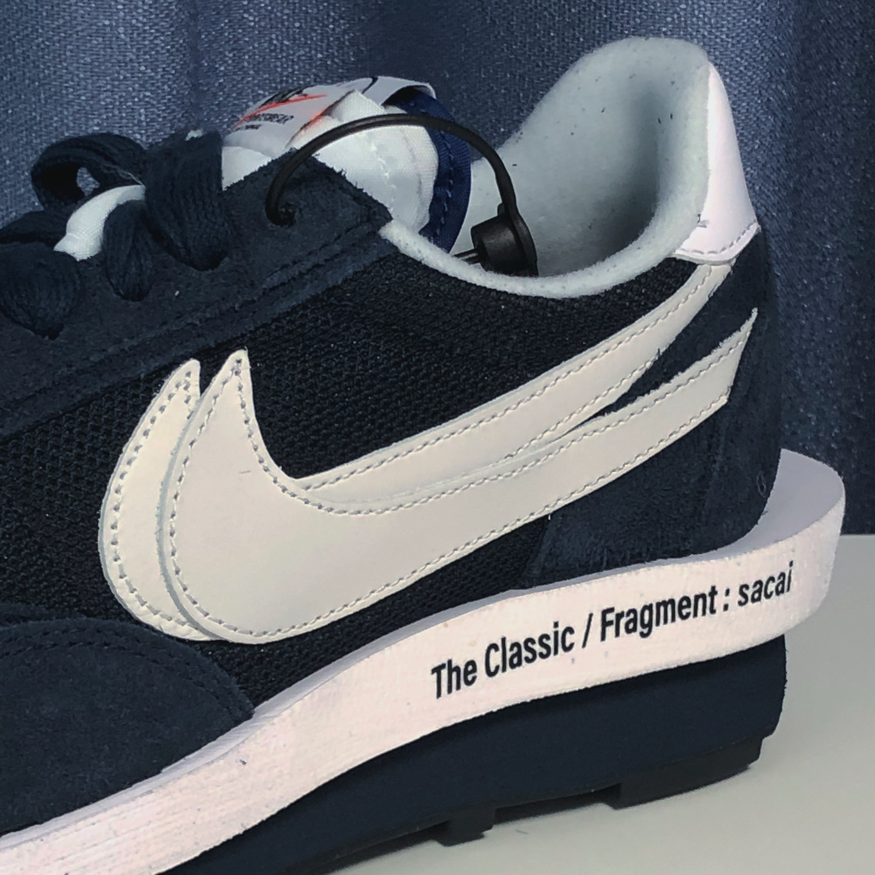 Nike x Sacai x Fragment LDWaffle Blackened Blue 착용 스타일 - 2