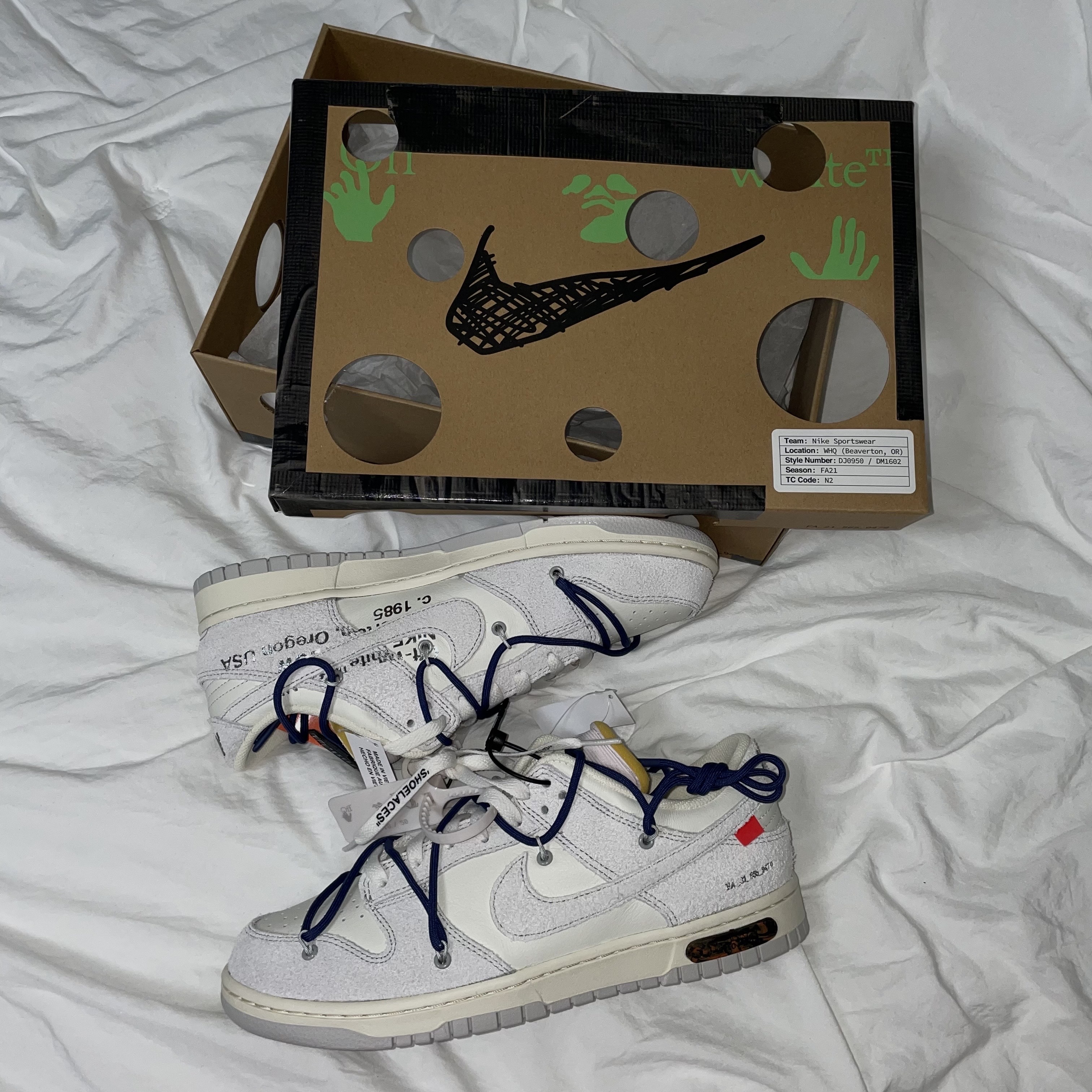 Nike x Off-White Dunk Low The 50 - Lot 18 착용 스타일 - 3