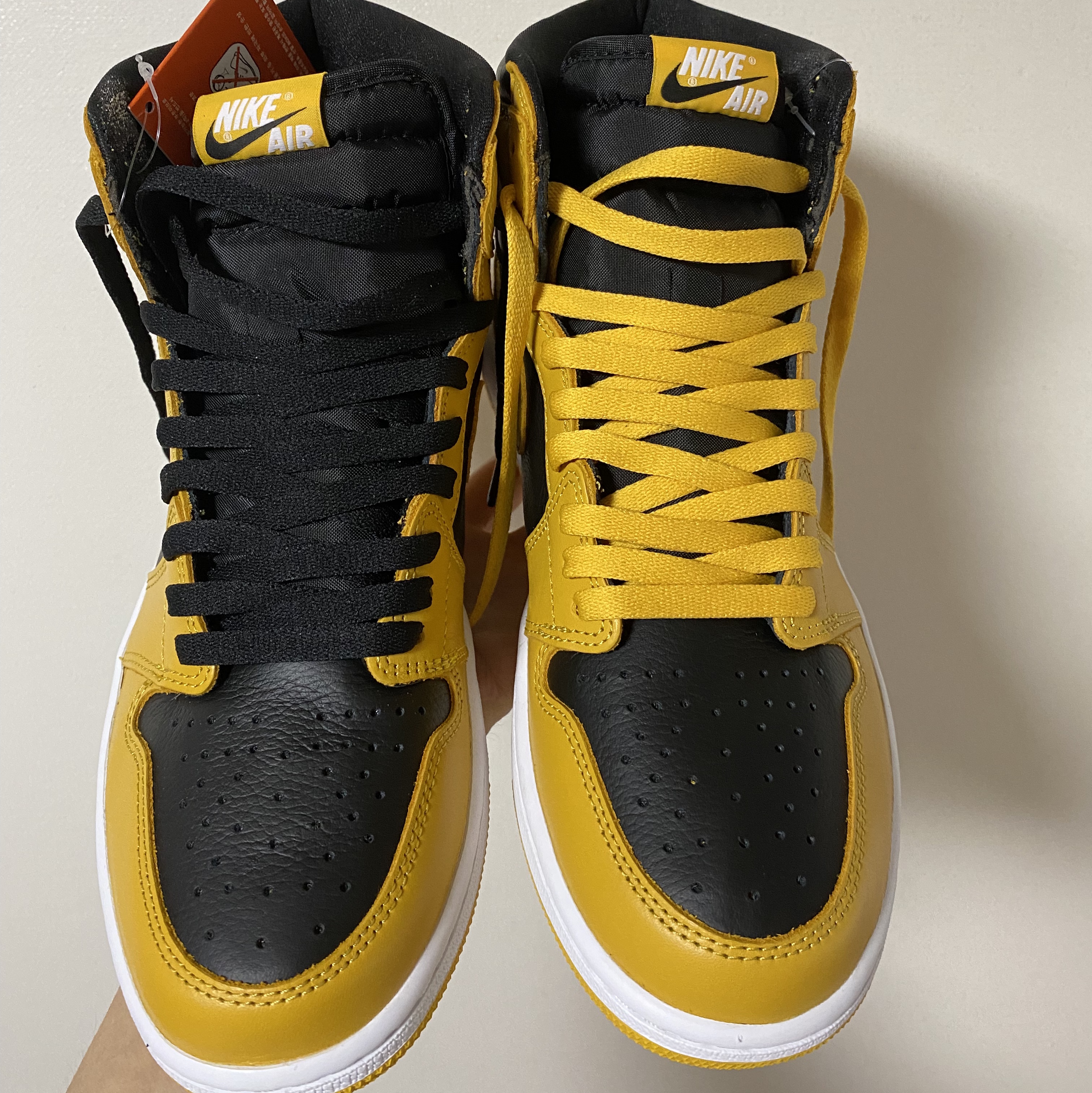 Nike Lunarglide+ 2 LAF Livestrong, Jordan 1 Retro High OG Pollen 착용 스타일 - 4