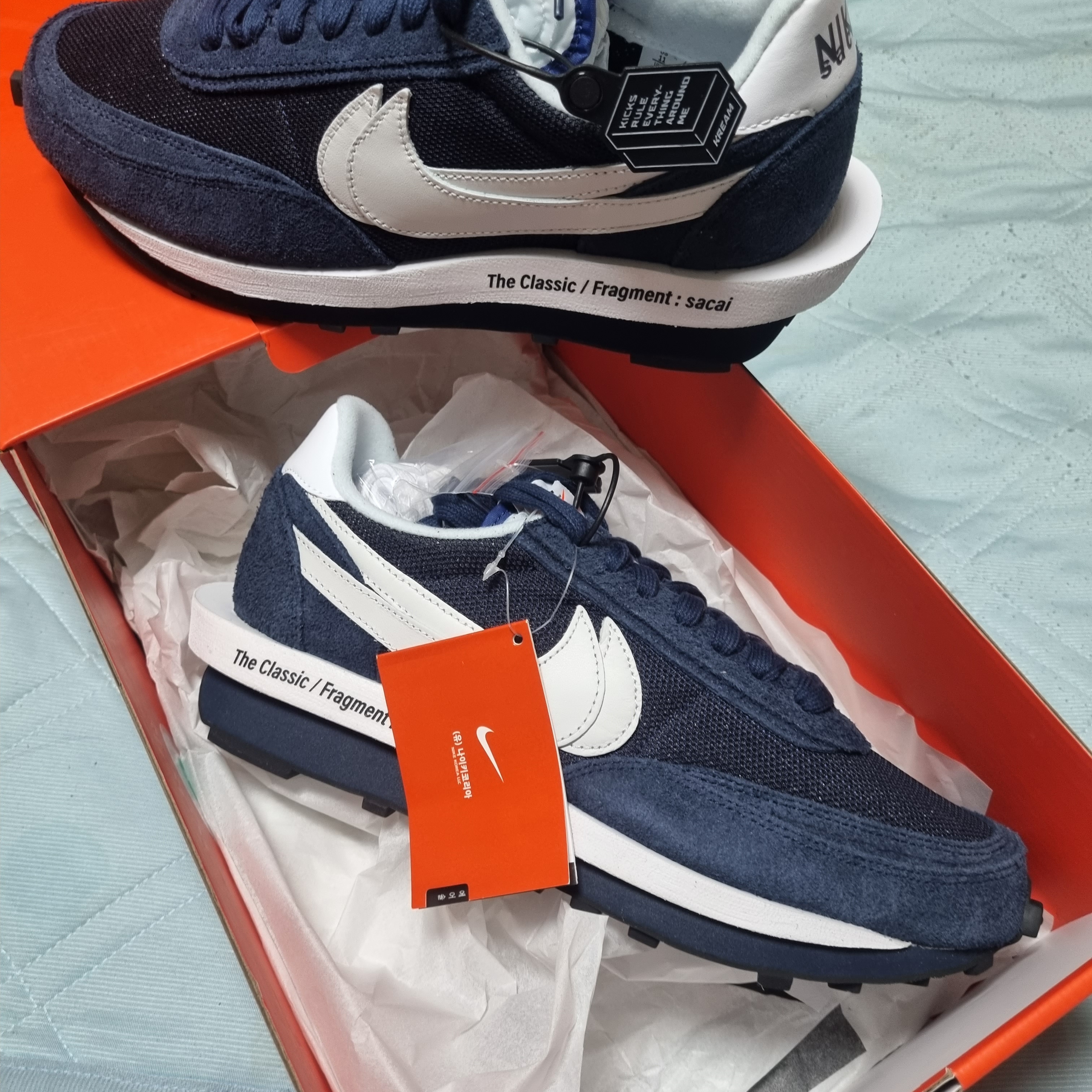 Nike x Sacai x Fragment LDWaffle Blackened Blue 착용 스타일