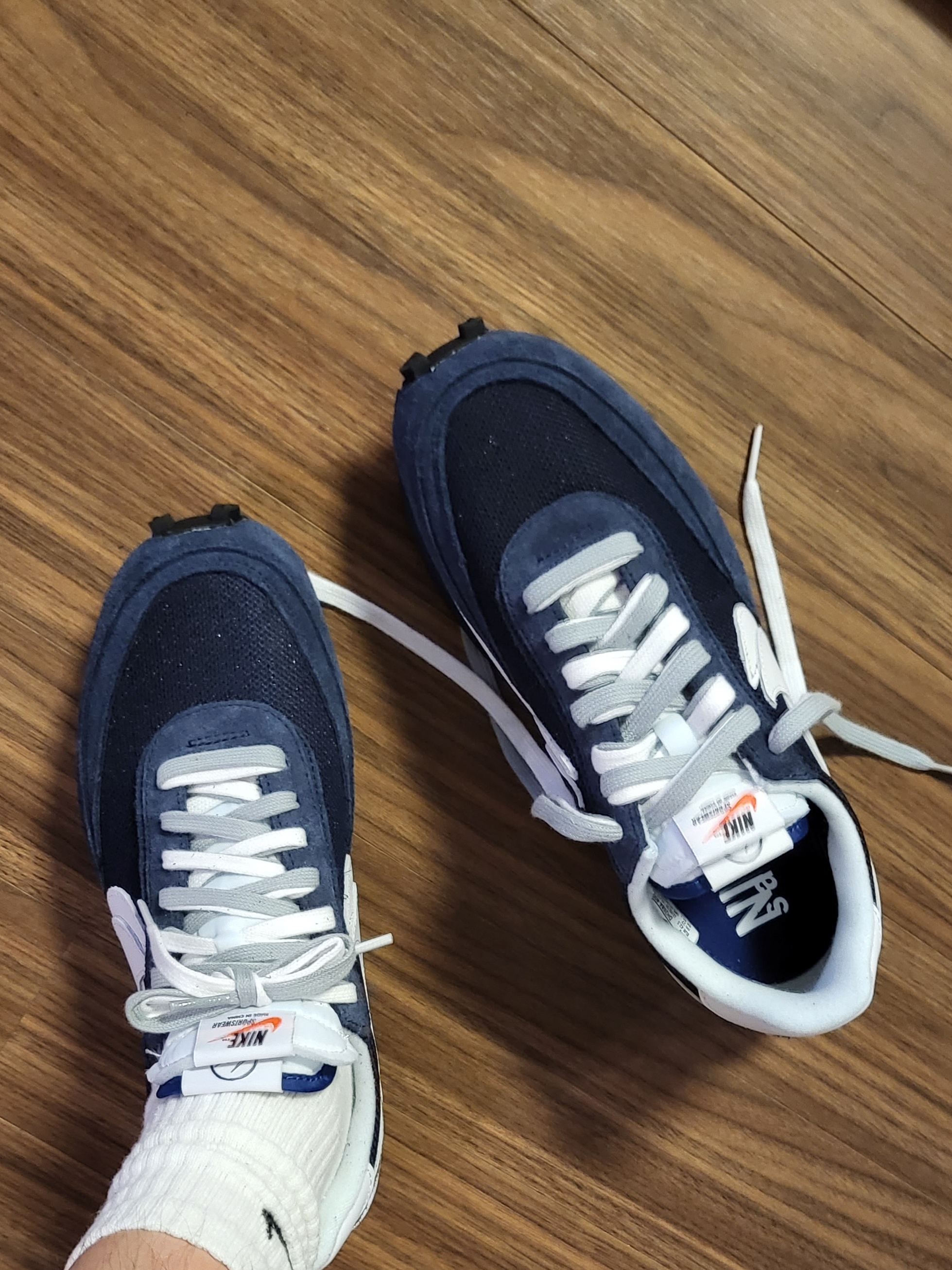 Nike x Sacai x Fragment LDWaffle Blackened Blue 착용 스타일