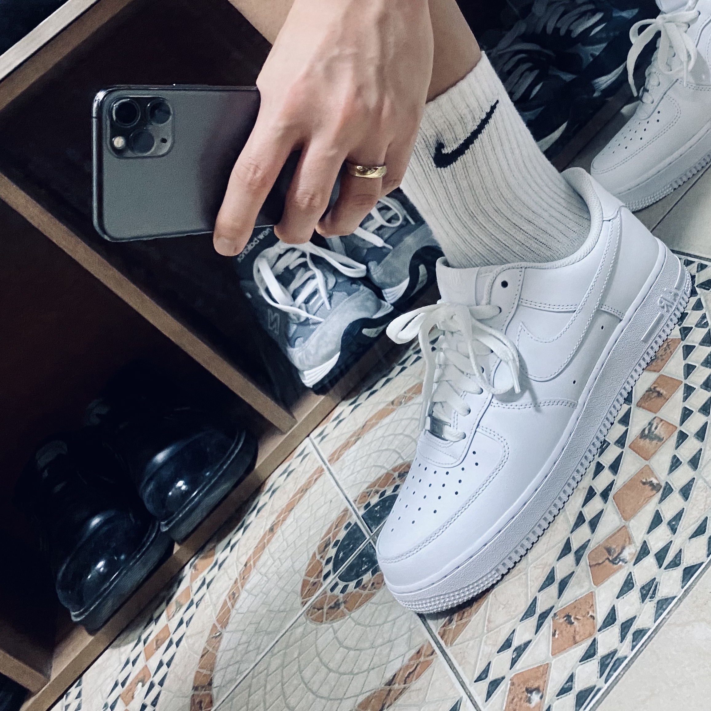 Nike Air Force 1 '07 Low White 착용 스타일 - 2