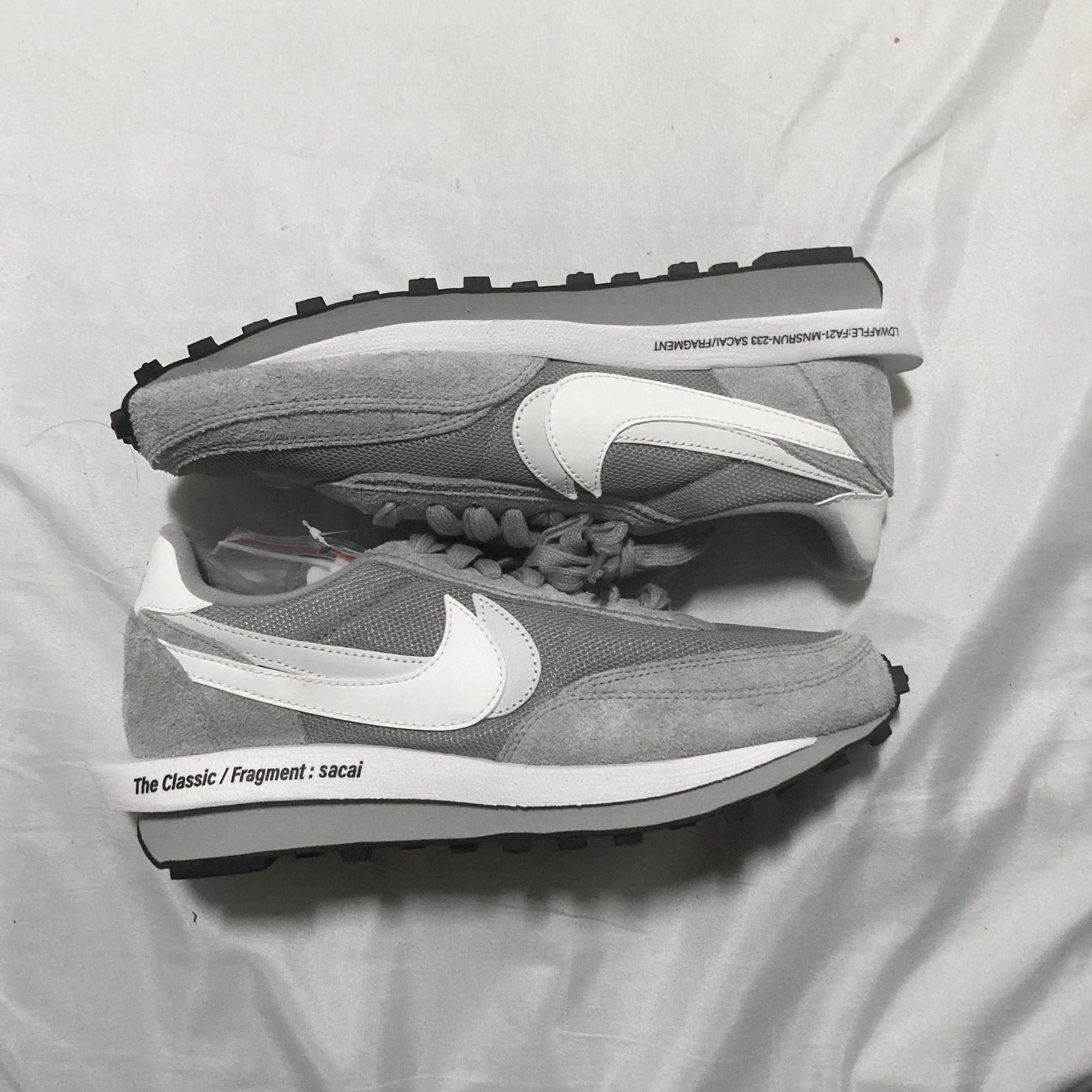 Nike x Sacai x Fragment LDWaffle Light Smoke Grey 착용 스타일