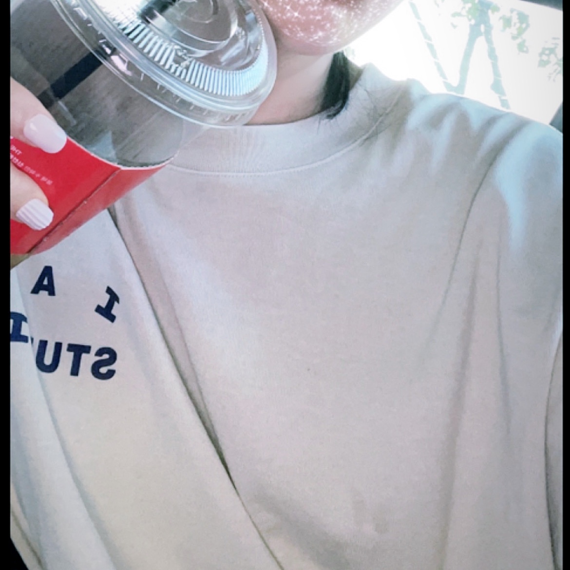 IAB Studio Pigment T-Shirt Oatmeal 착용 스타일 - 2