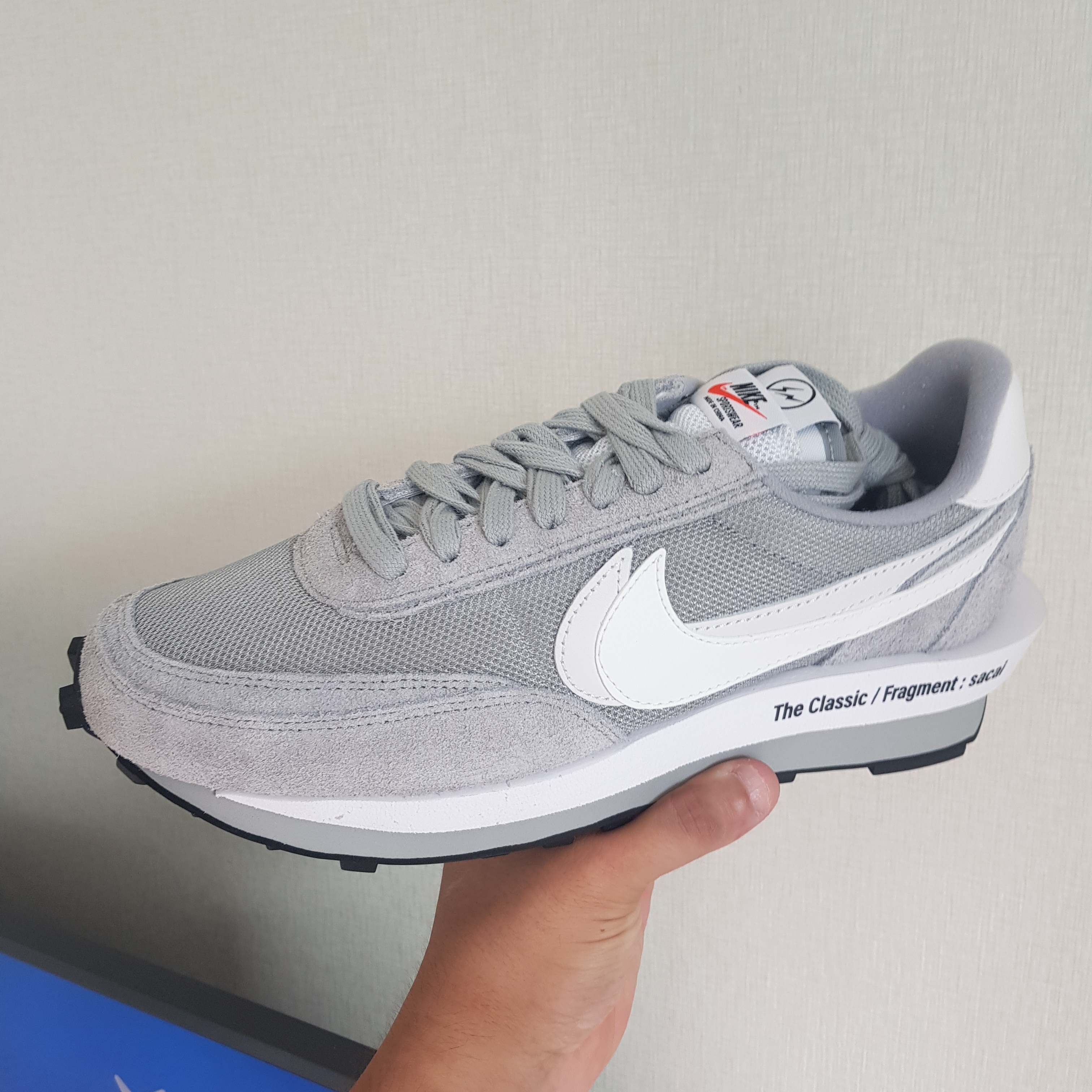 Nike x Sacai x Fragment LDWaffle Light Smoke Grey 착용 스타일