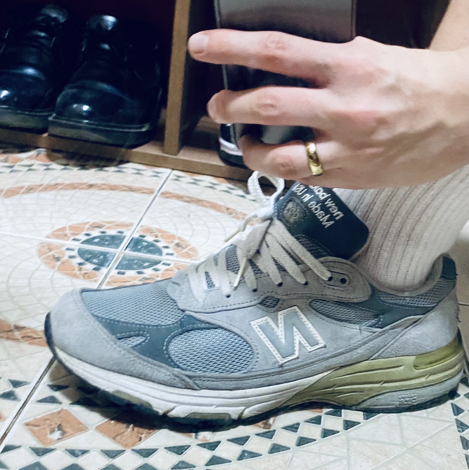 New Balance 993 Made in USA Grey - D Standard 착용 스타일