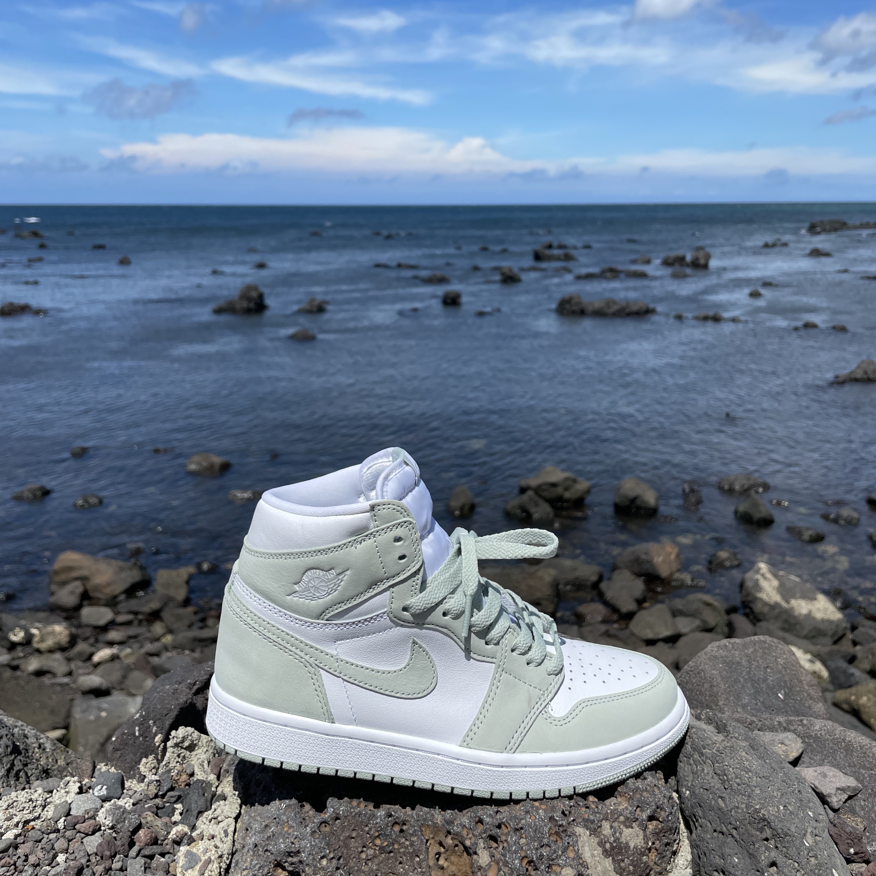 (W) Jordan 1 Retro High OG Seafoam 착용 스타일
