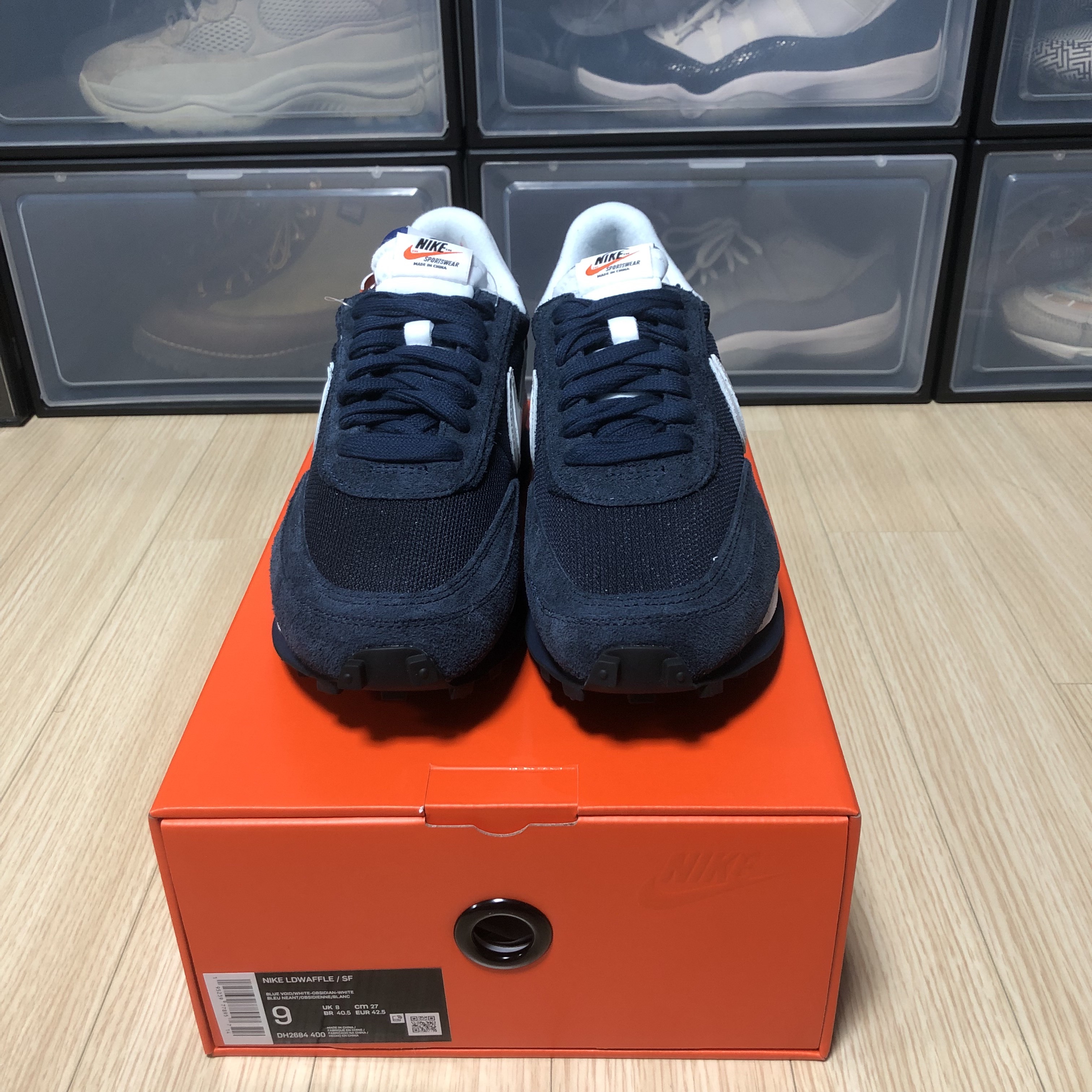 Nike x Sacai x Fragment LDWaffle Blackened Blue 착용 스타일 - 2