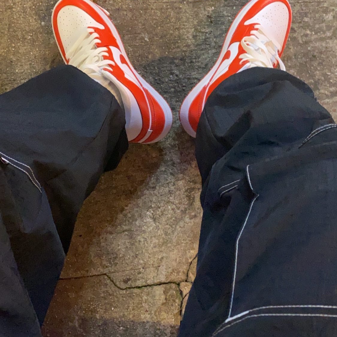 (W) Jordan 1 Mid Habanero Red 착용 스타일