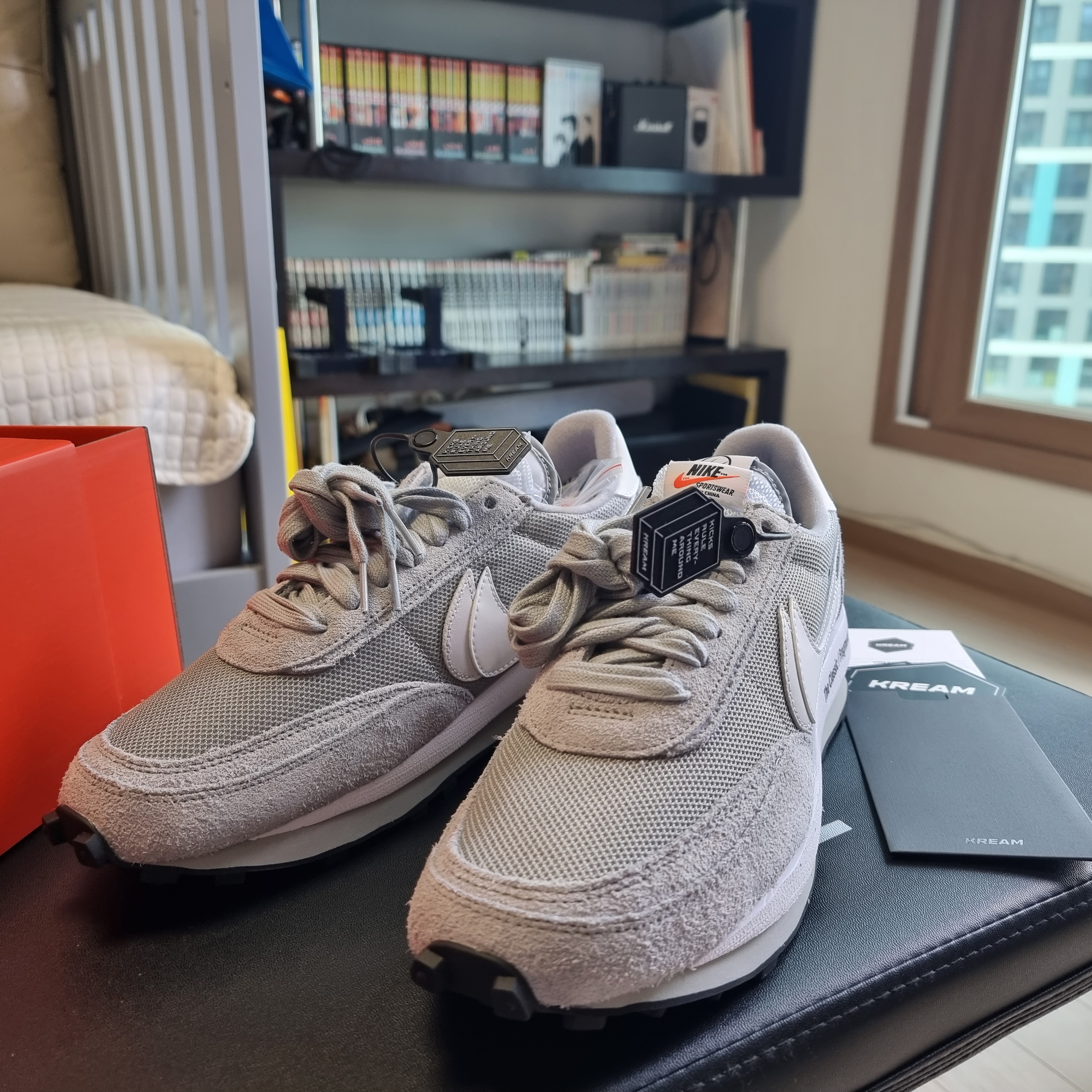 Nike x Sacai x Fragment LDWaffle Light Smoke Grey 착용 스타일 - 1