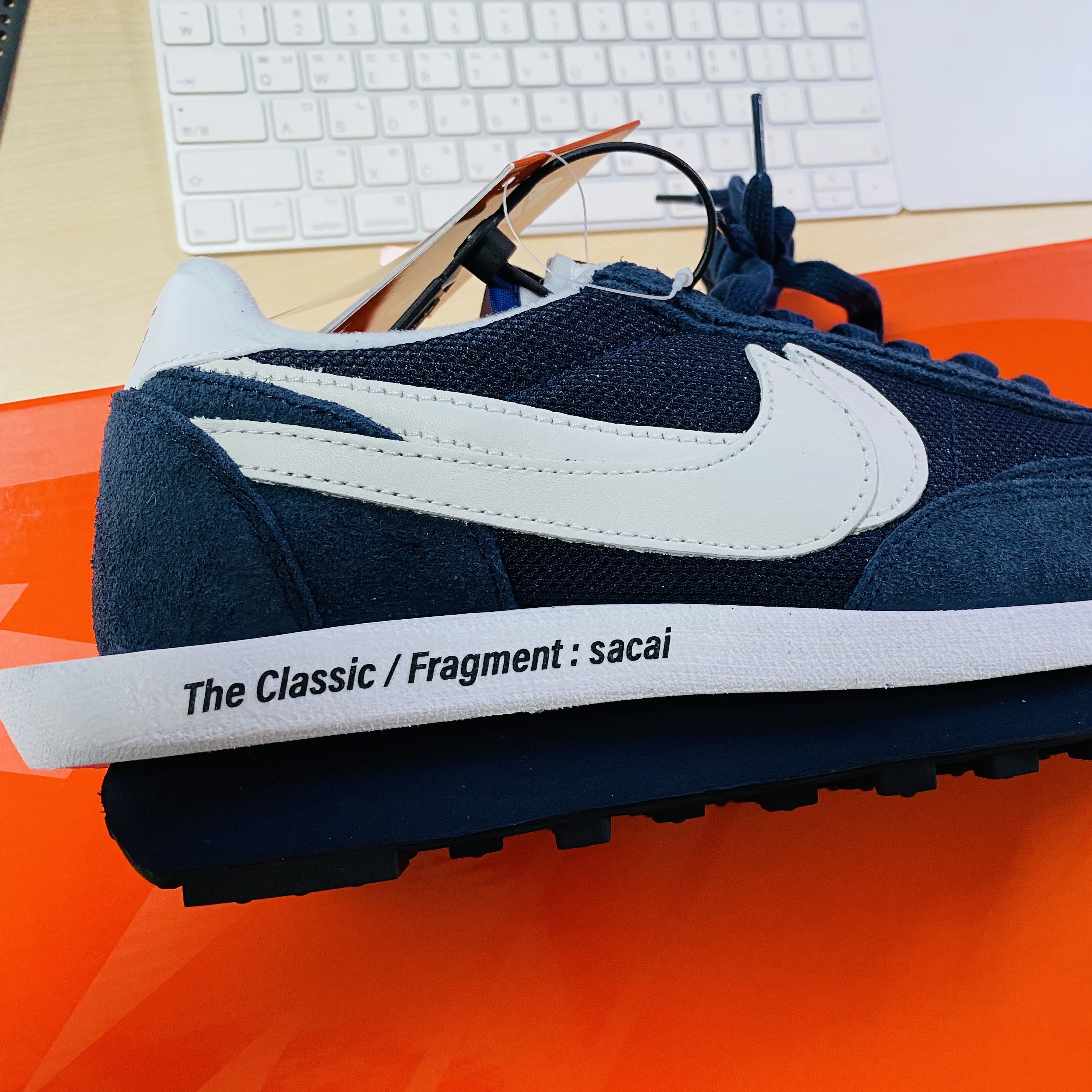 Nike x Sacai x Fragment LDWaffle Blackened Blue 착용 스타일