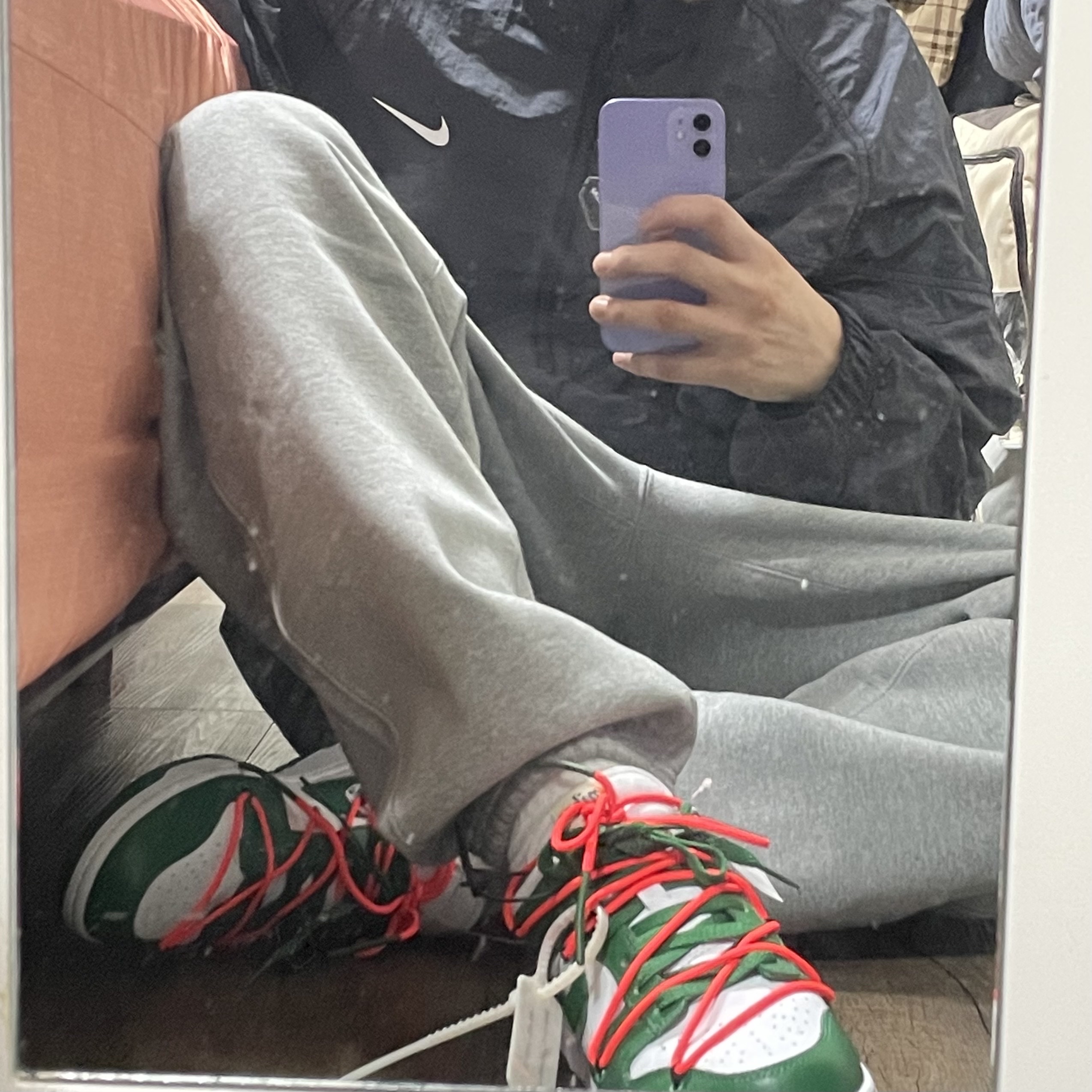 Nike x Stussy NRG ZR Fleece Crewneck Heather Grey - US/EU, Nike x Stussy NRG ZR Fleece Pants Heather Grey - US/EU 착용 스타일 - 3