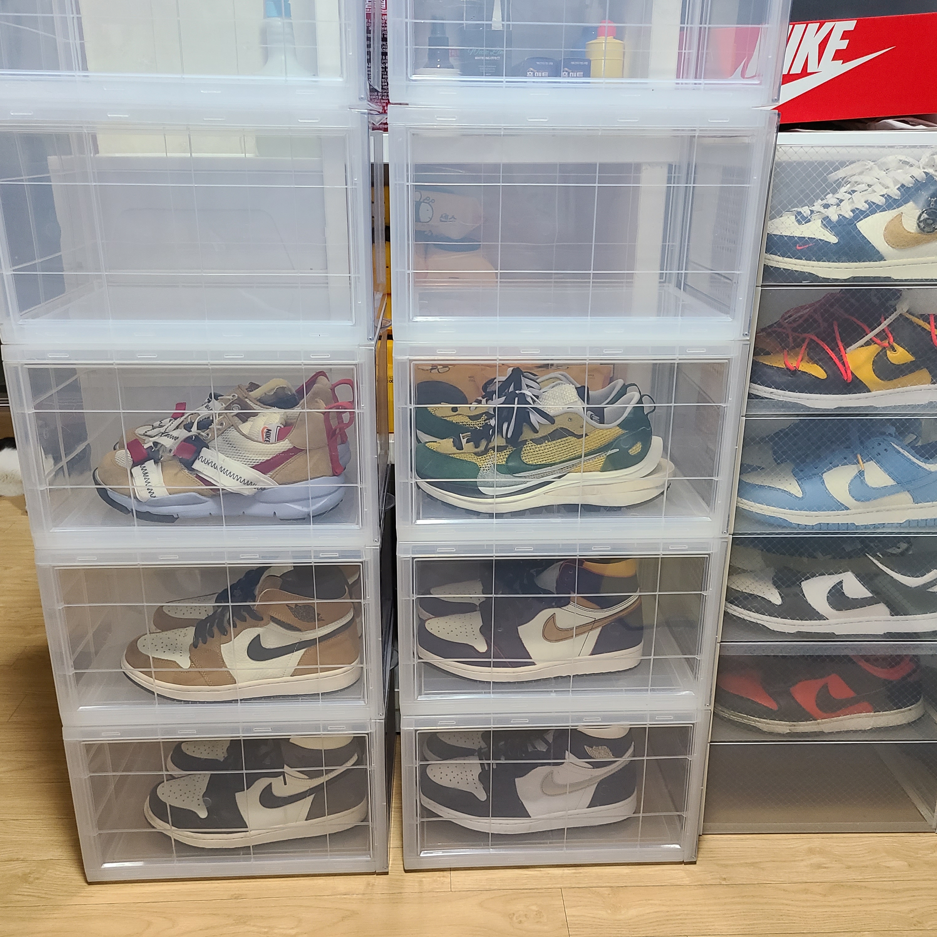 Nike x Sacai x Fragment LDWaffle Blackened Blue, Nike x Kasina Dunk Low 80's Bus 착용 스타일 - 3