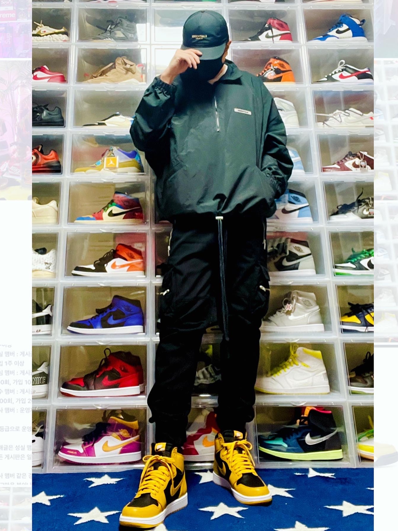 Jordan 1 Retro High OG Pollen, Essentials Track Jacket Black - 20FW 착용 스타일 - 2