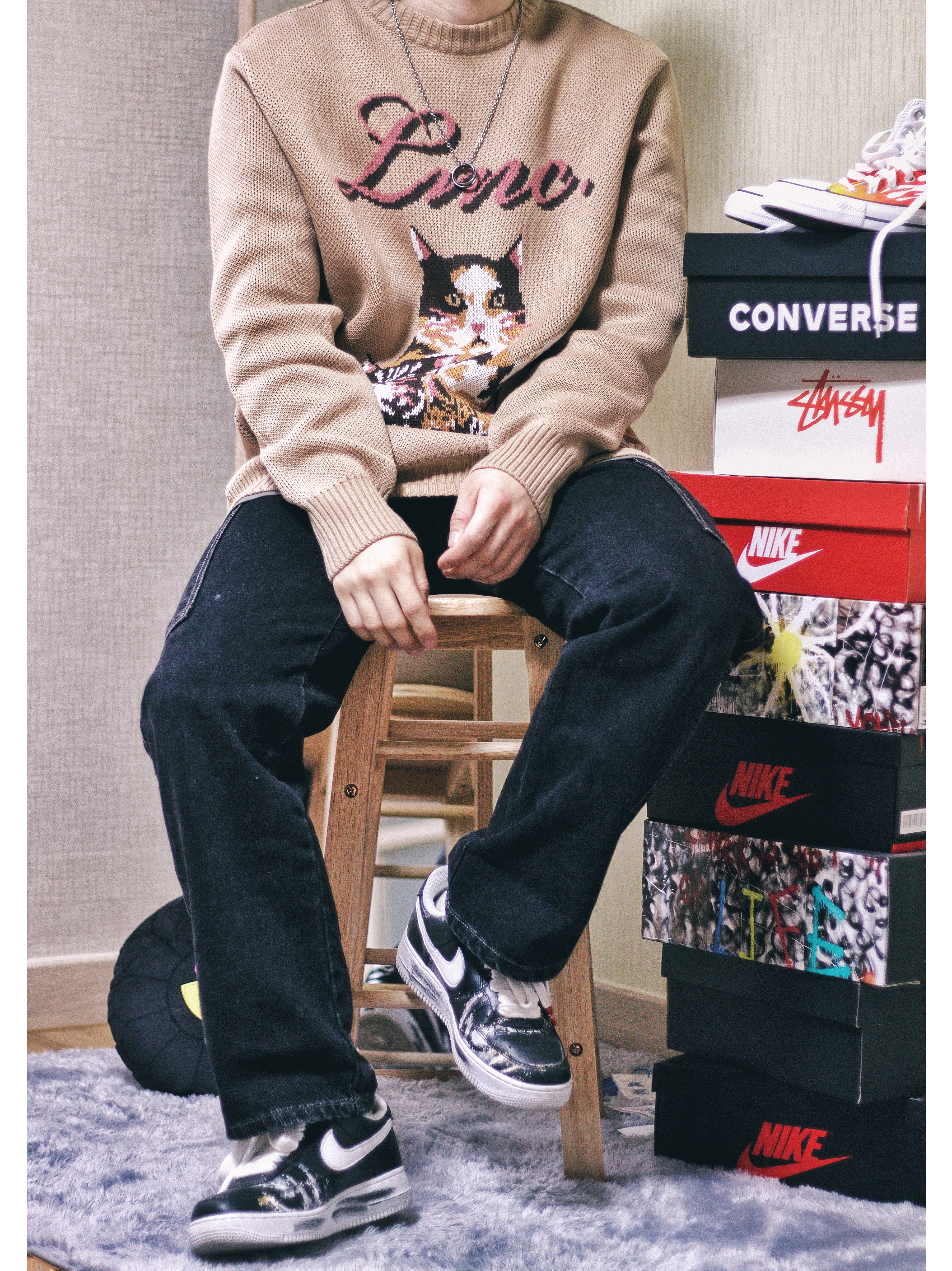 Nike x Peaceminusone Air Force 1 Low Para-Noise 착용 스타일