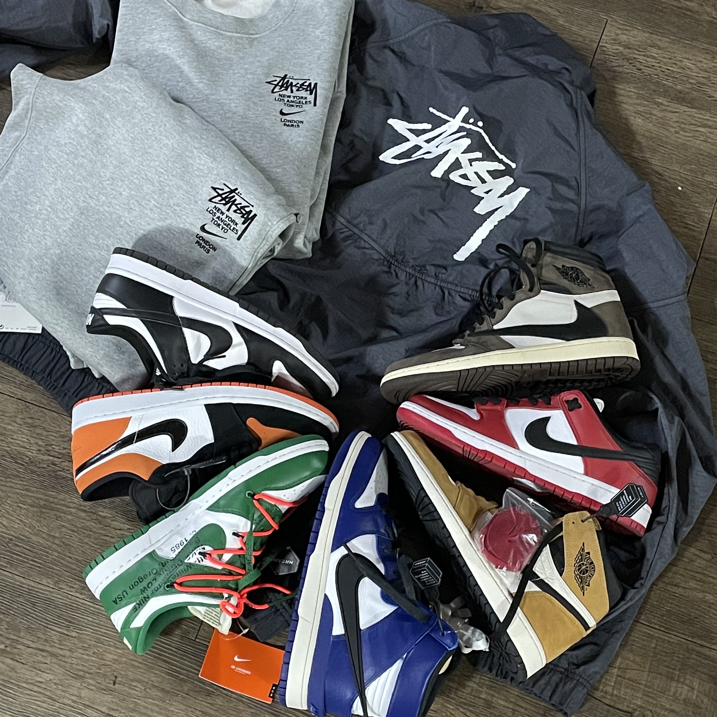 Nike x Stussy NRG ZR Fleece Crewneck Heather Grey - US/EU, Nike x Stussy NRG ZR Fleece Pants Heather Grey - US/EU 착용 스타일 - 1