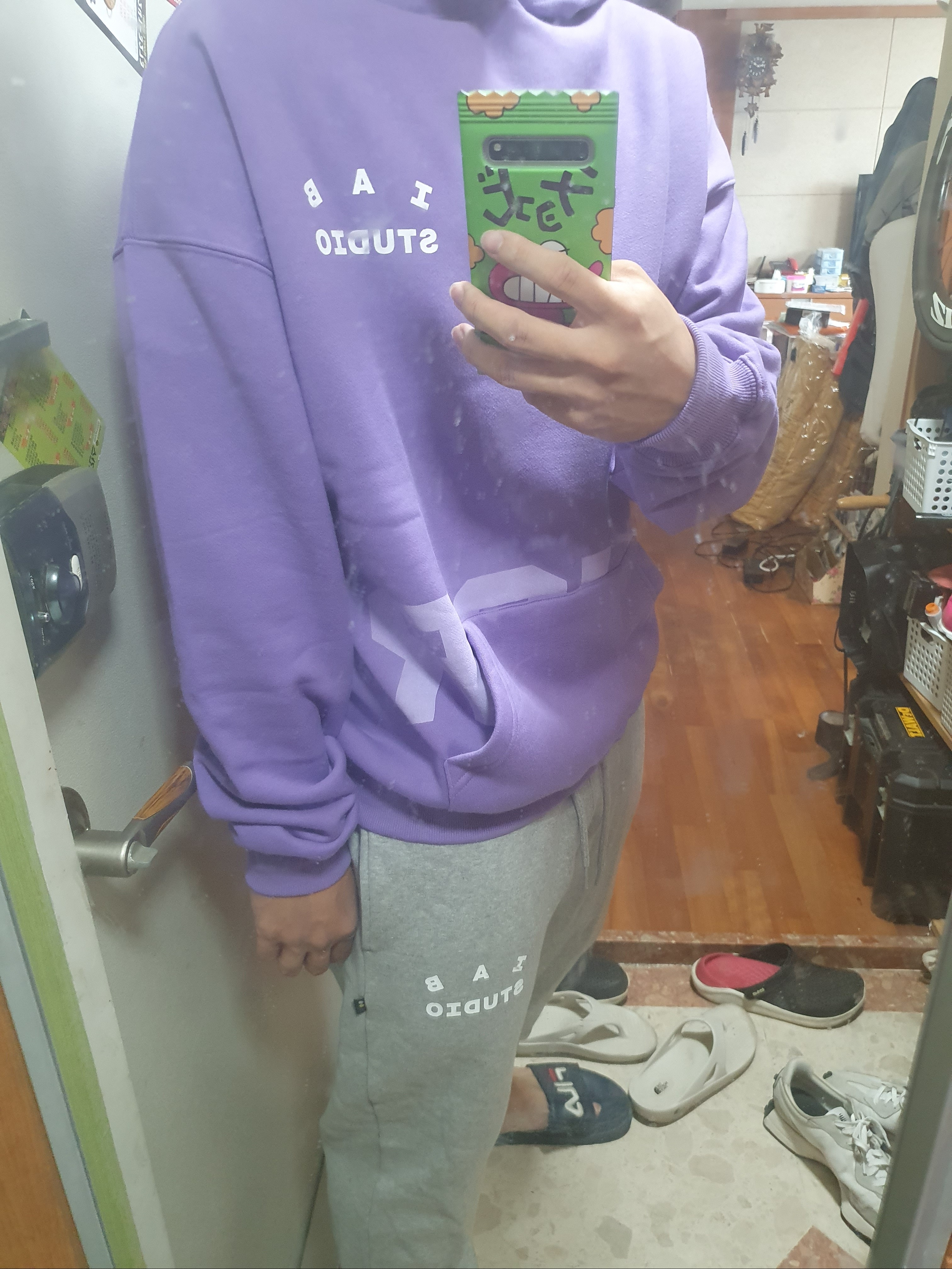IAB Studio x Thor Set Purple, IAB Studio Sweatpants Gray - 21SS 착용 스타일 - 1
