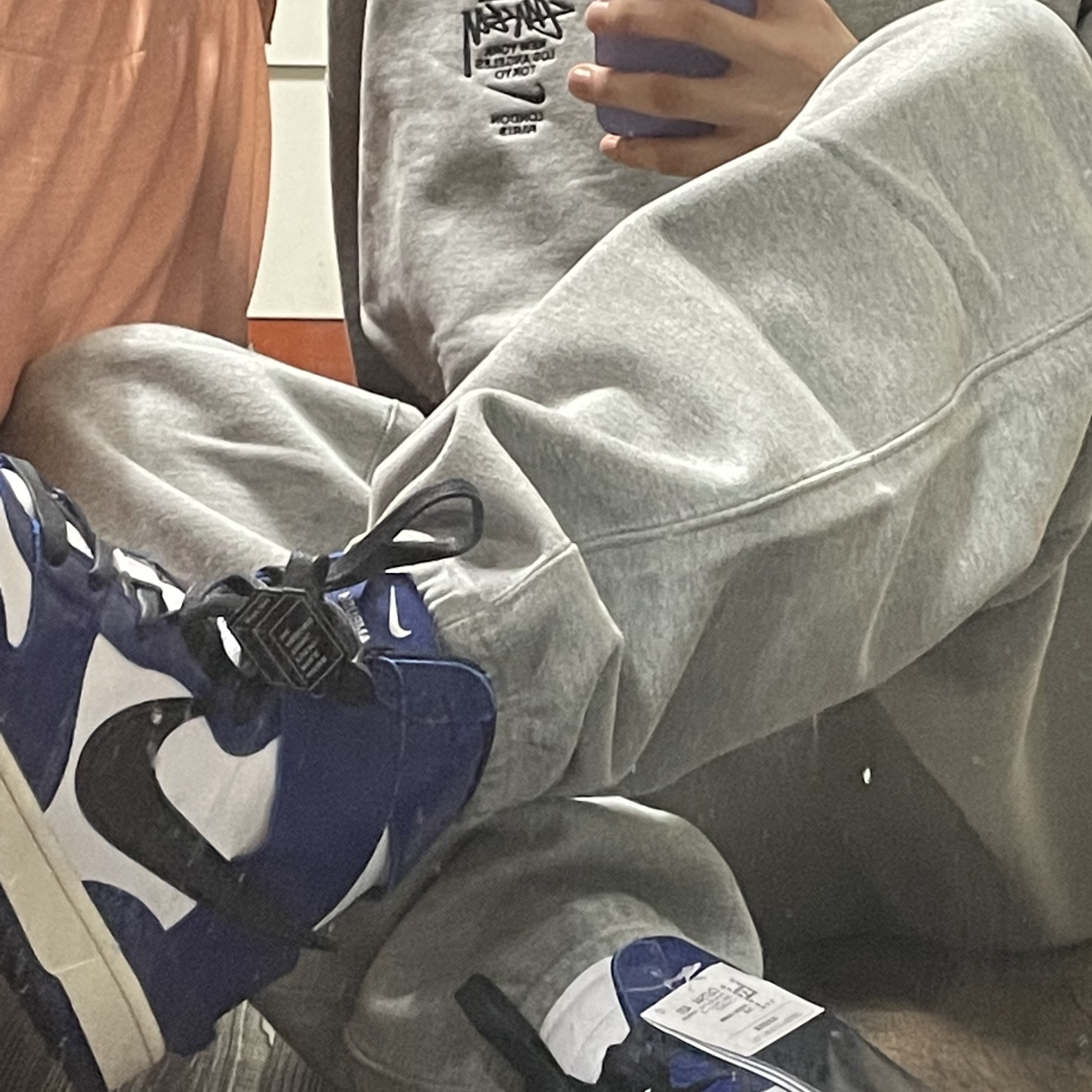 Nike x Stussy NRG ZR Fleece Crewneck Heather Grey - US/EU, Nike x Stussy NRG ZR Fleece Pants Heather Grey - US/EU 착용 스타일 - 5
