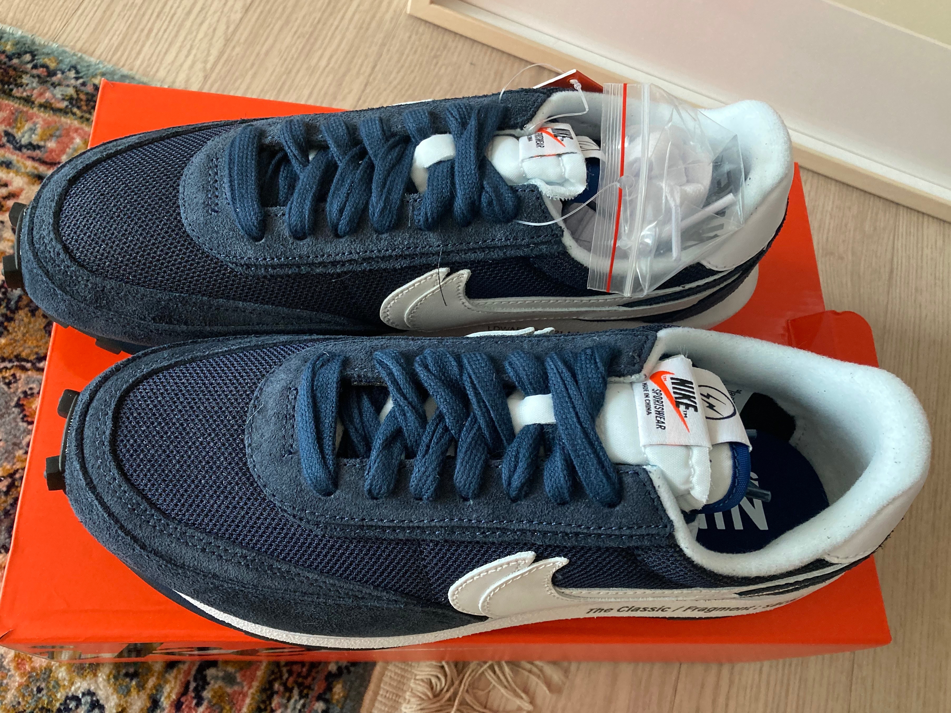 Nike x Sacai x Fragment LDWaffle Blackened Blue 착용 스타일