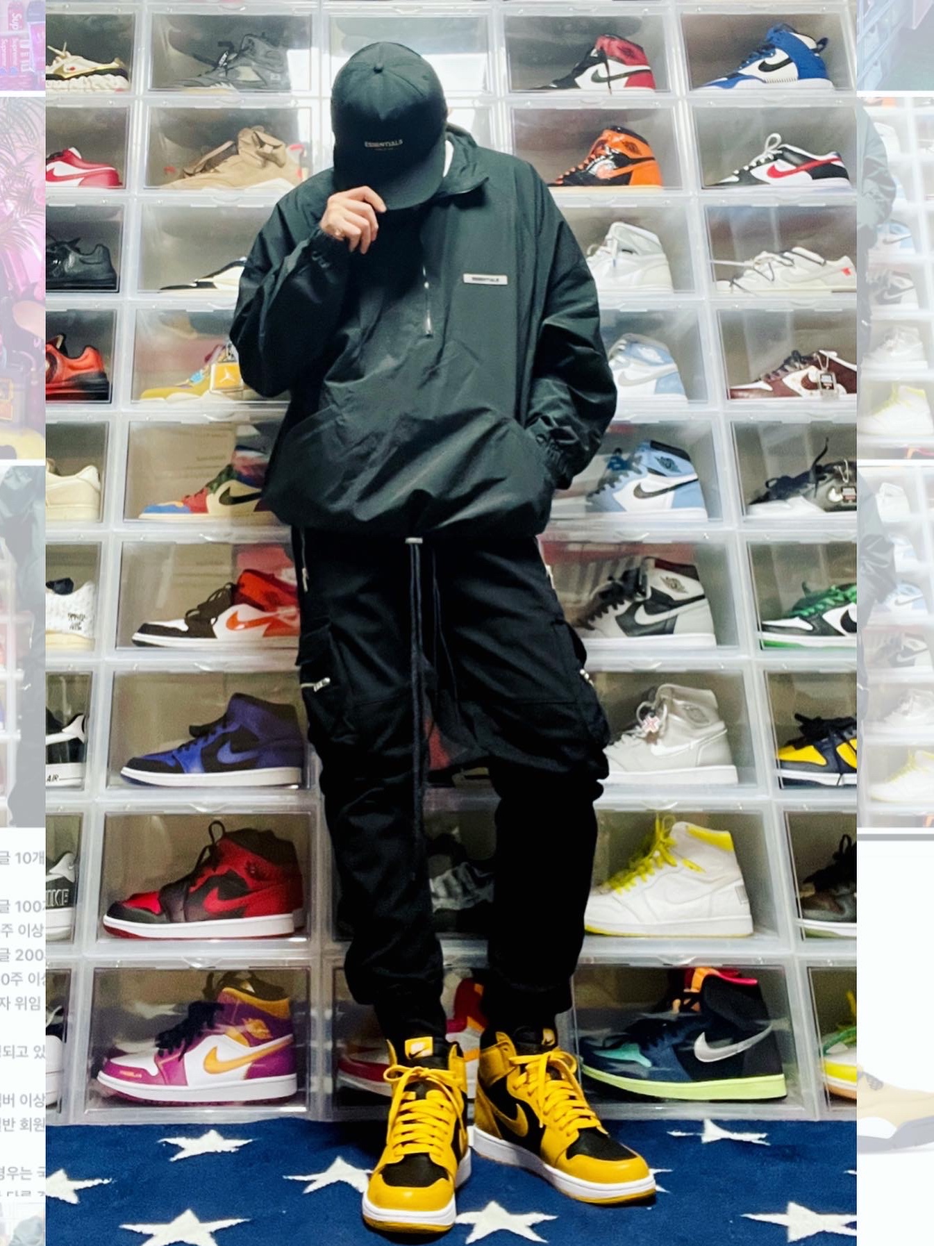 Jordan 1 Retro High OG Pollen, Essentials Track Jacket Black - 20FW 착용 스타일 - 1