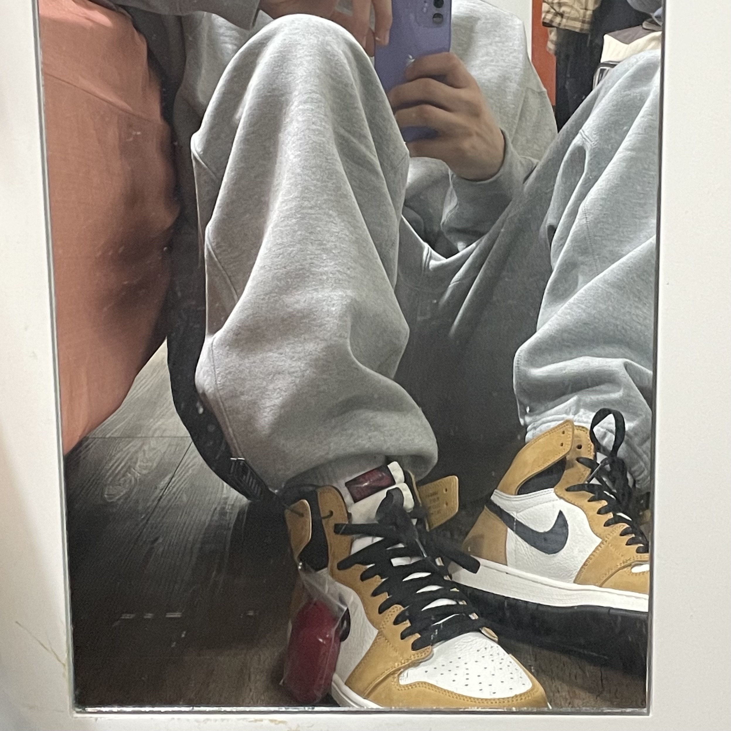 Nike x Stussy NRG ZR Fleece Crewneck Heather Grey - US/EU, Nike x Stussy NRG ZR Fleece Pants Heather Grey - US/EU 착용 스타일 - 4