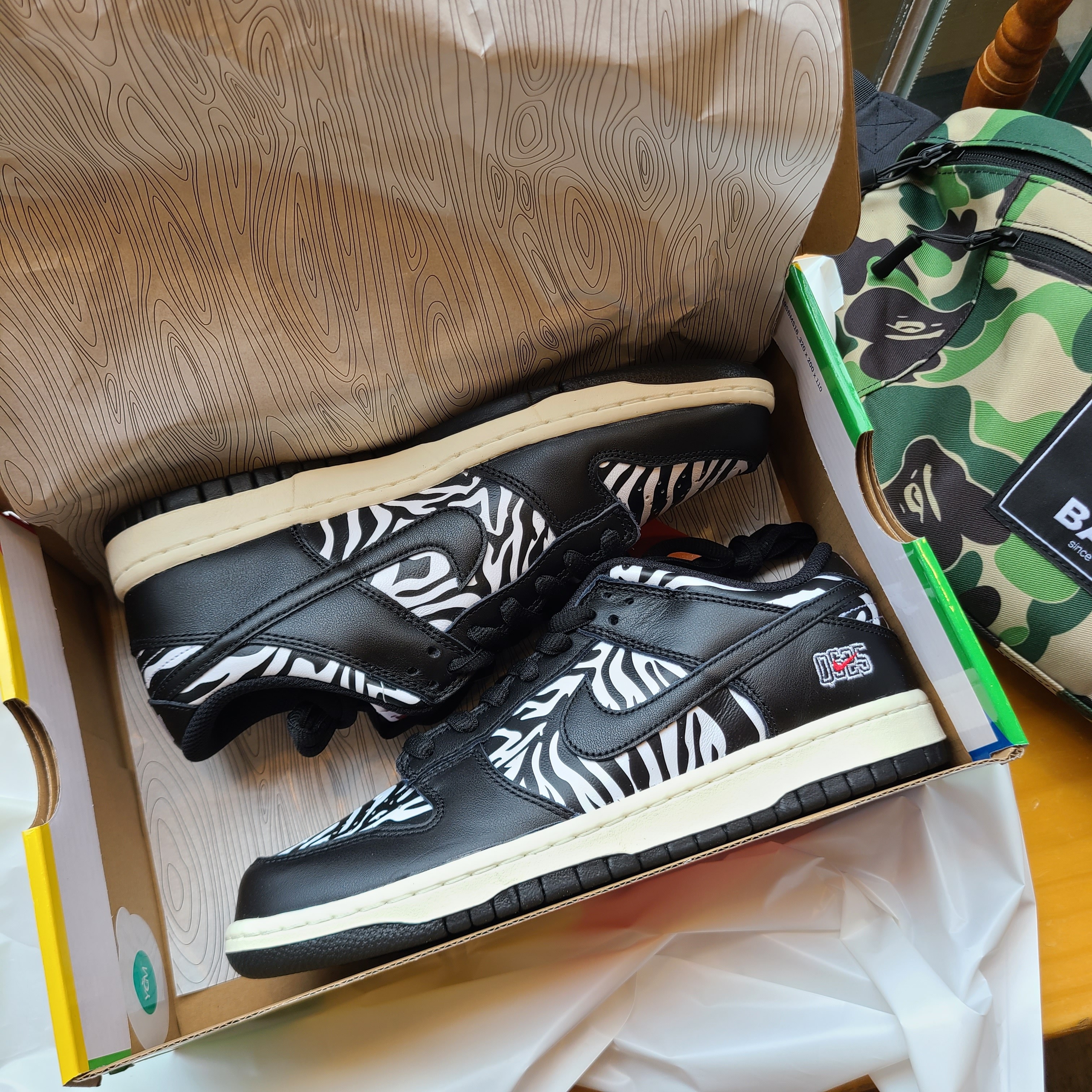 Nike x Quartersnacks SB Dunk Low Zebra Cake 착용 스타일 - 2
