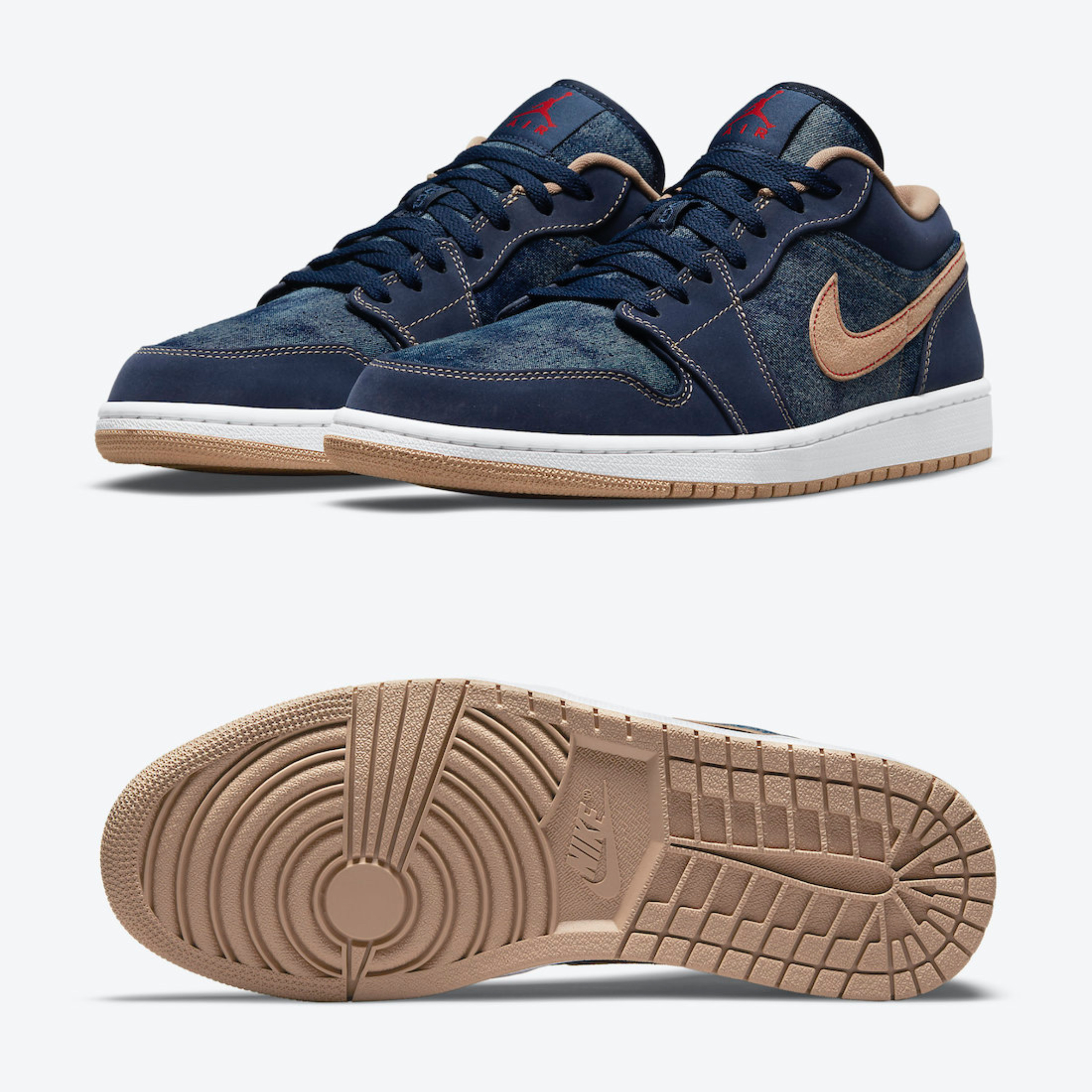 Jordan 1 Low SE Washed Denim, Jordan 4 x Levi's Retro Denim (Levi's Tag) 착용 스타일 - 2